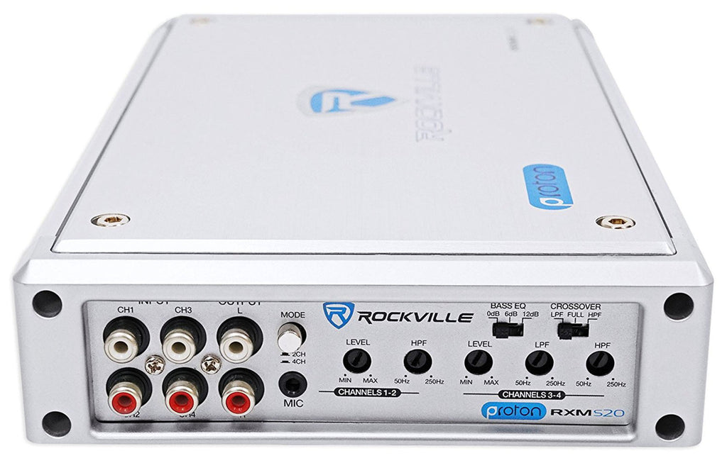 Rockville RXM-S20 Micro Marine/ATV Amplifier 1600w Max 4 Channel 4x100w