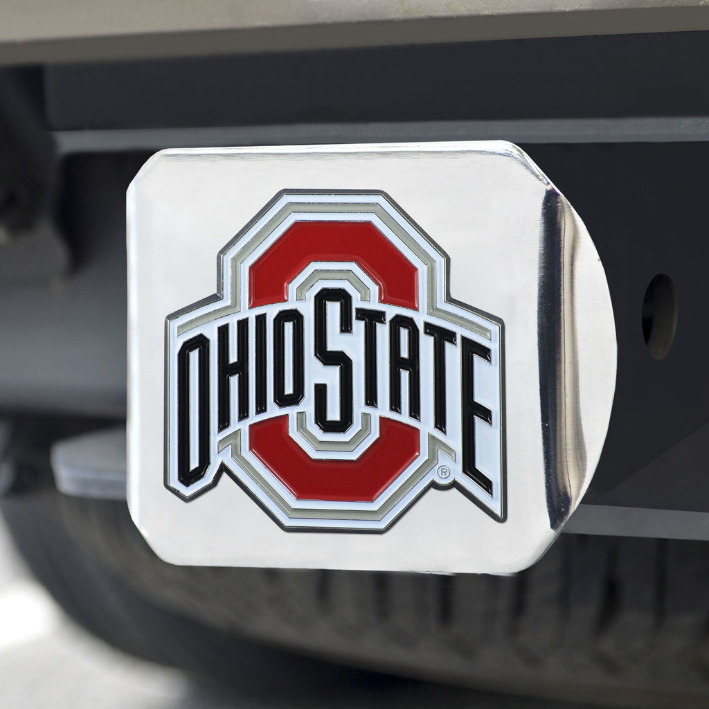 Ohio State University Color Hitch Chrome 3.4"x4"