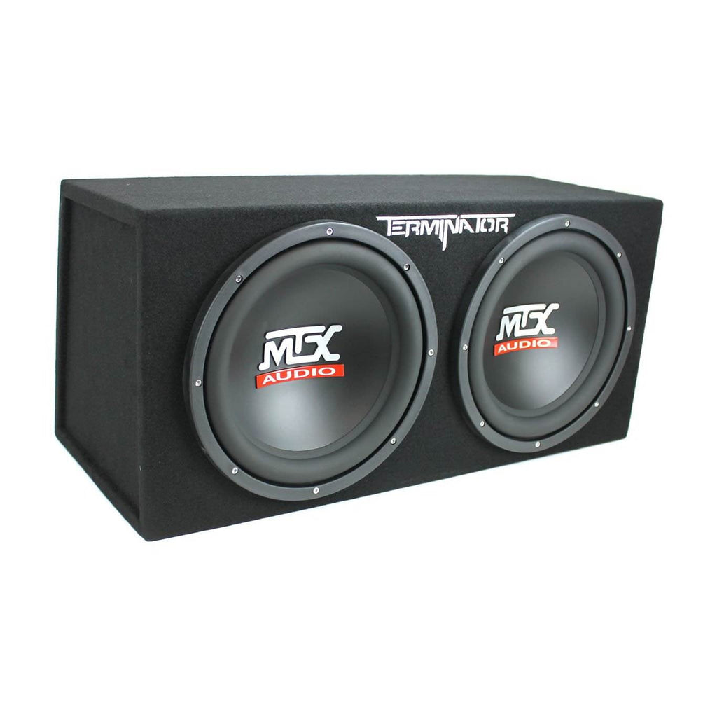 1500W Mono Amplifier, 12" 1200W Sub Box (2 Pack) & Soundstorm 8-Gauge Wire Kit