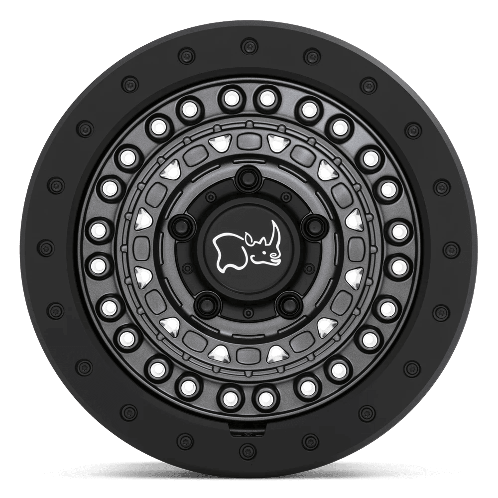 Black Rhino Barricade 17X8.5 6X120 10Et 110.1Cb Gun Black With Black Rock Guard Wheel