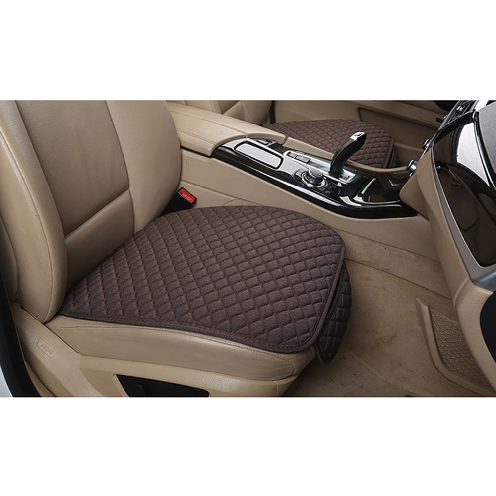 Top-Max Universal Car Seat Cushion Anti-Slip Flax Pad, Comfortable Cool Down Pad for Summer Car Home Office Use, 19.6"x20.4" Brown