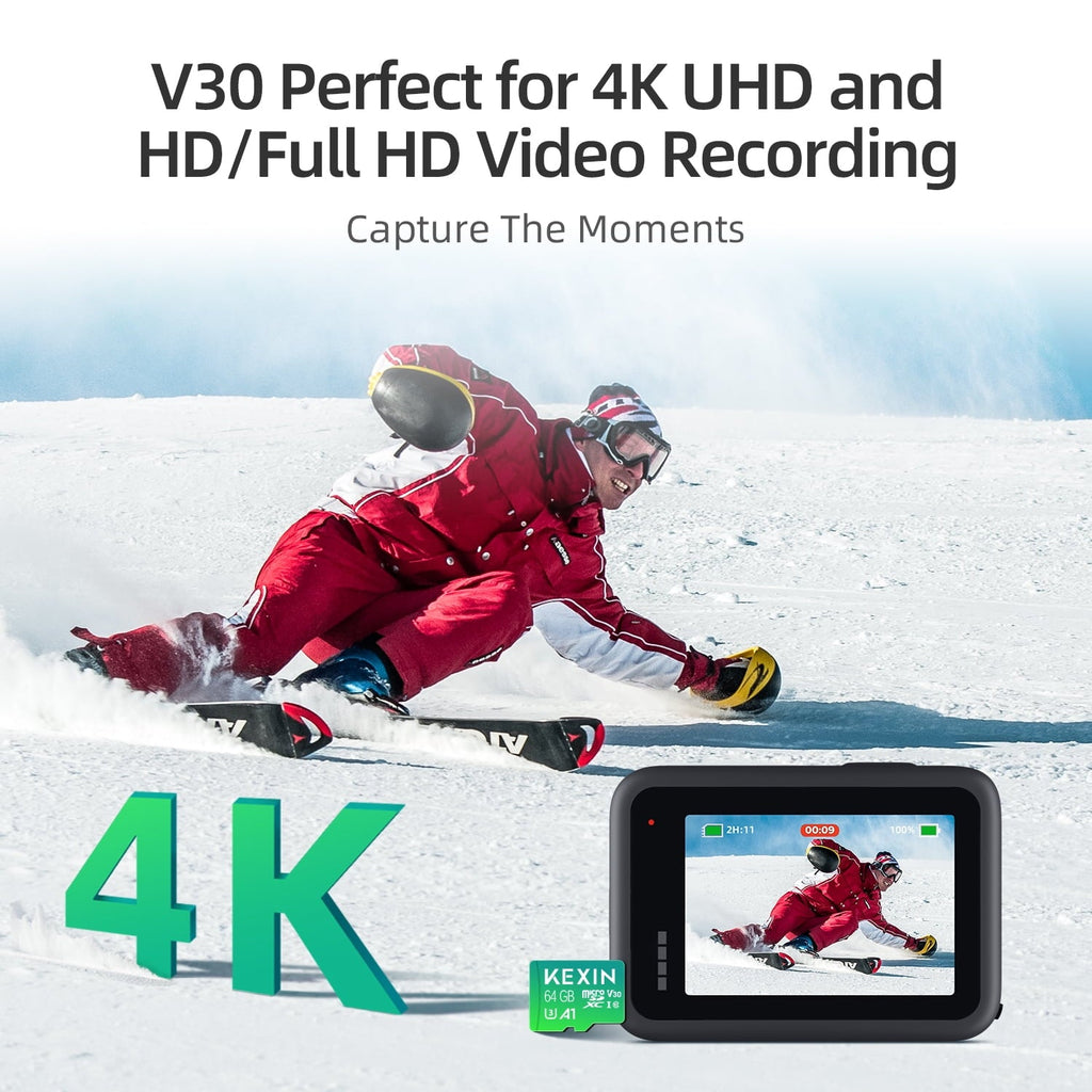 KEXIN 64GB Micro SD Card with Adapter, Class 10 U3 High Speed Memory Card for Camera/ Drone/Dash Cam/Nintendo Switch/Tablet, 3pack