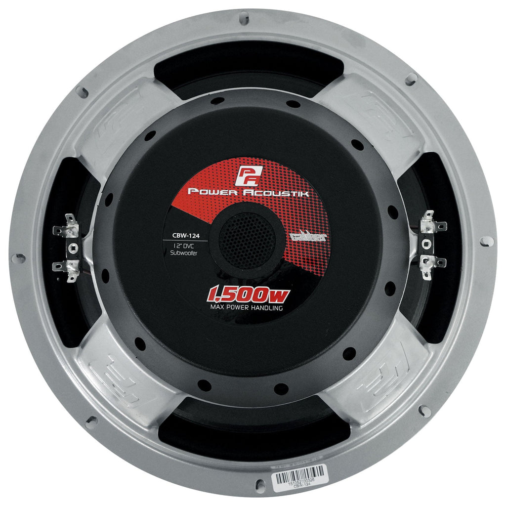 (2) Power Acoustik CBW-124 12" 1500 Watt Car Subwoofers+Sealed Sub Box Enclosure