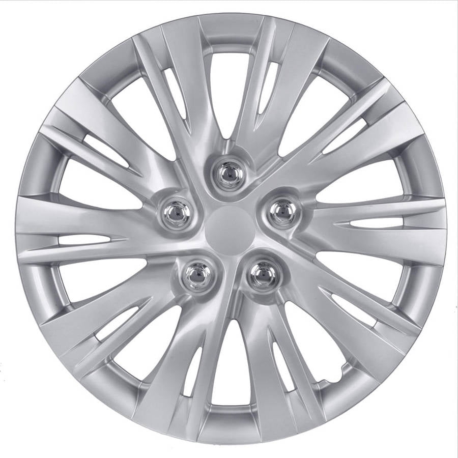 BDK 2012, 2013 Toyota Camry Style Hubcaps Wheel Cover, 16" Silver Replica Cover, 4 Pieces, ABS Plastic