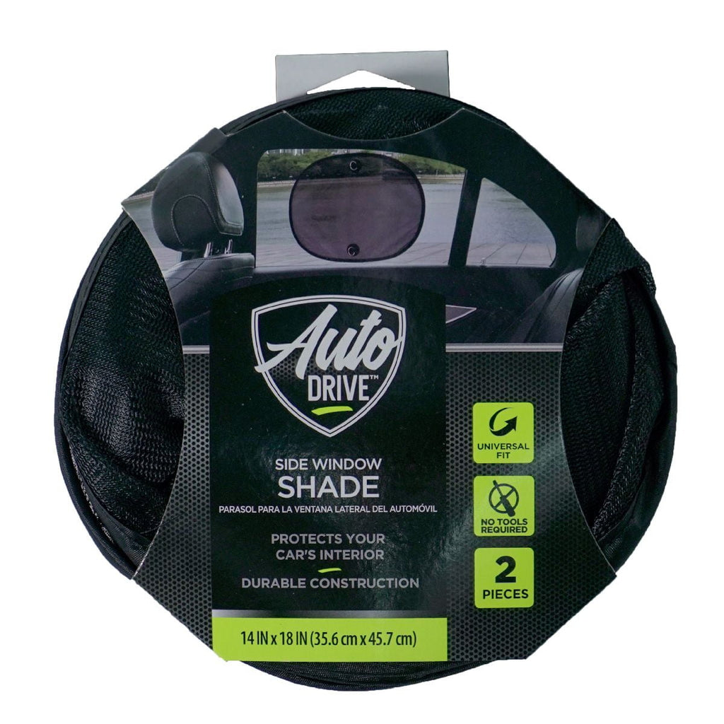 Auto Drive Black Mesh Car Side Twist Sunshade Product Size 18" x 14", 2 Count