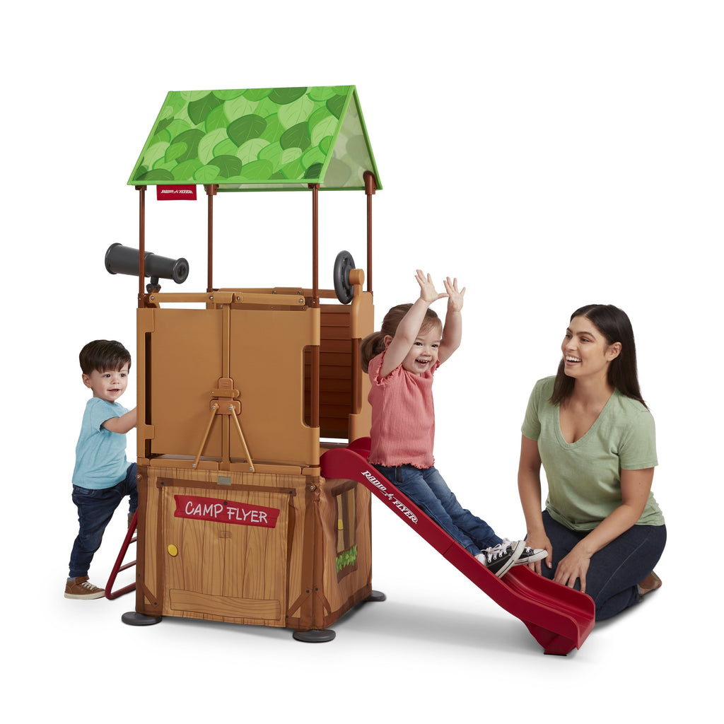 Radio Flyer, Folding Treetop Climber Playset with Slide, for Kids and Toddlers, Ages 2-5 years, Indoor and Outdoor Play