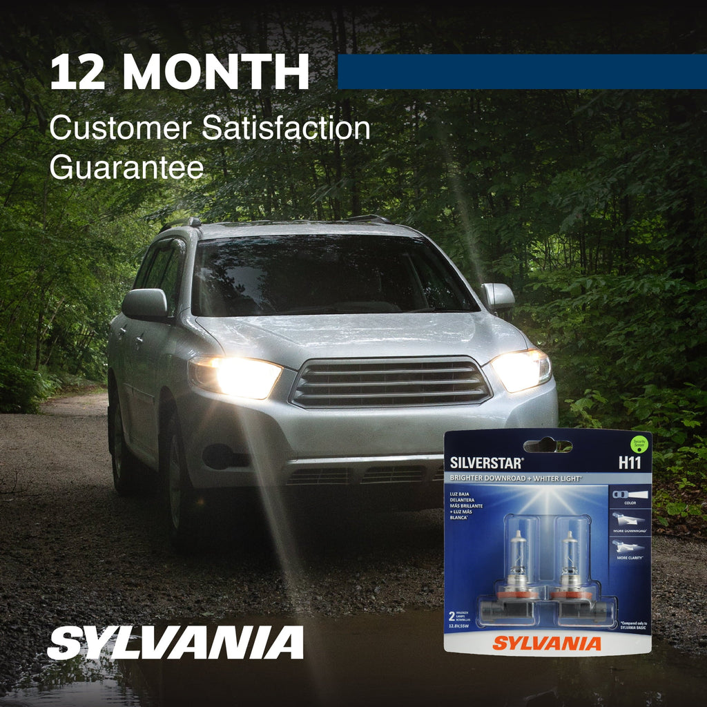 Sylvania H11 SilverStar Halogen Headlight Bulb, Pack of 2