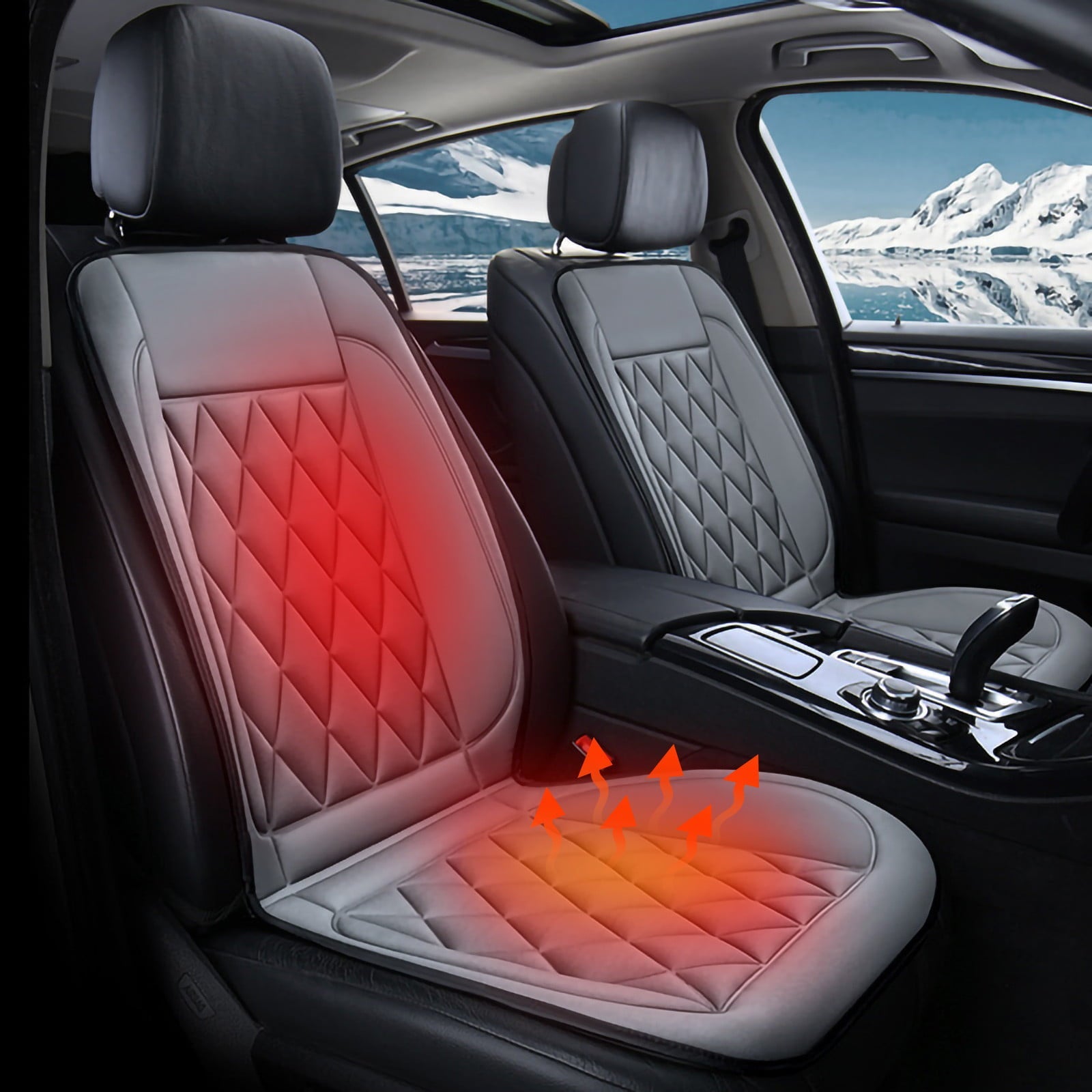 EQWLJWE Car Heating Seat Cushion Chair Cushion Auto Seat Cushion for Full Back and Seat, Comfort Seat Car Cushion Front Chair Pad, Seat Cushion for Car Seat Clearance