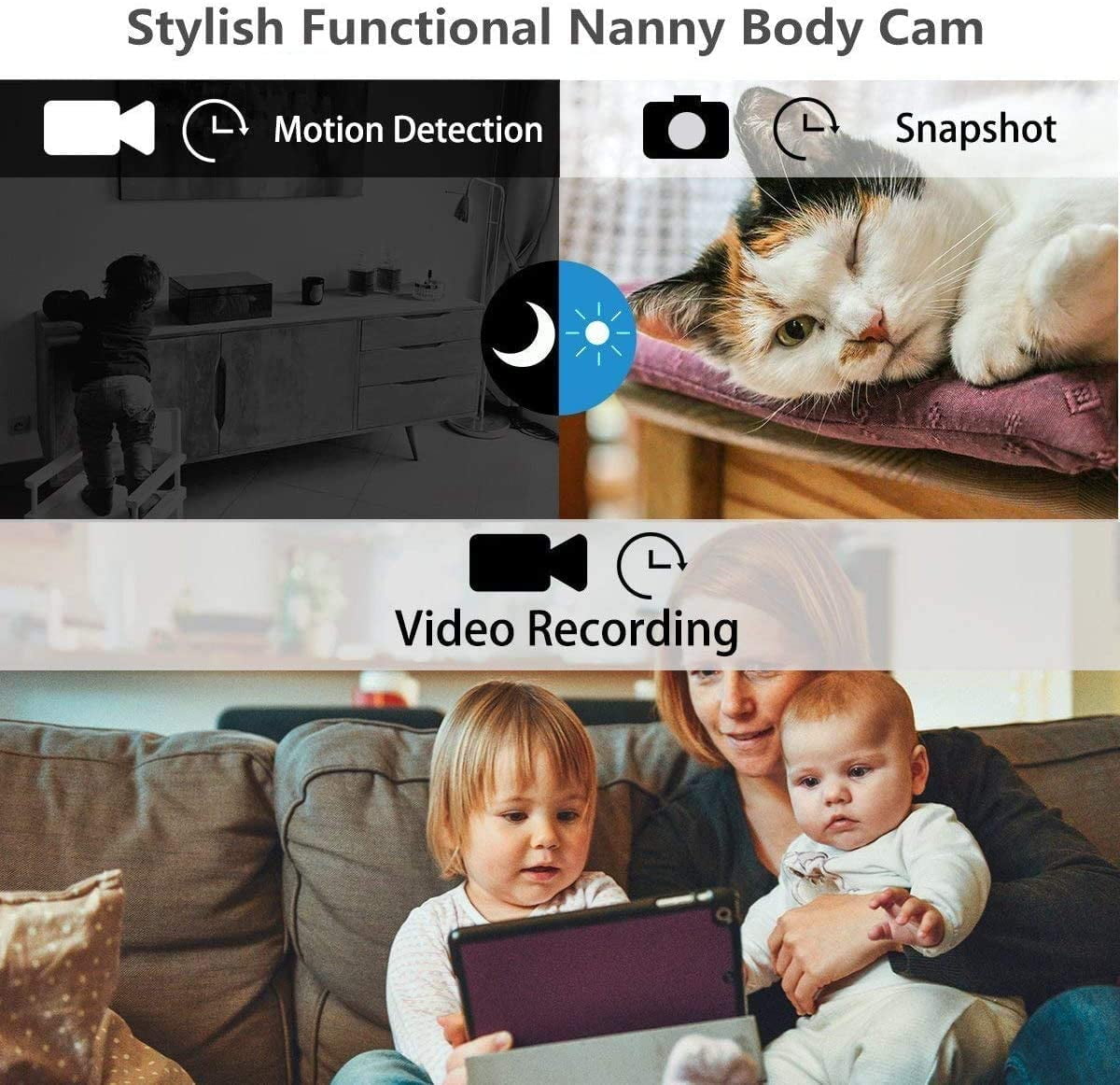 Visland Cop Cam, Mini Camera Wireless, Sports HD DV SQ11 Camera, Hidden 1080P Micro Nanny Motion Detection Camcorder Infrared Night Vision Digital Video Recorder Outdoor Indoor Office