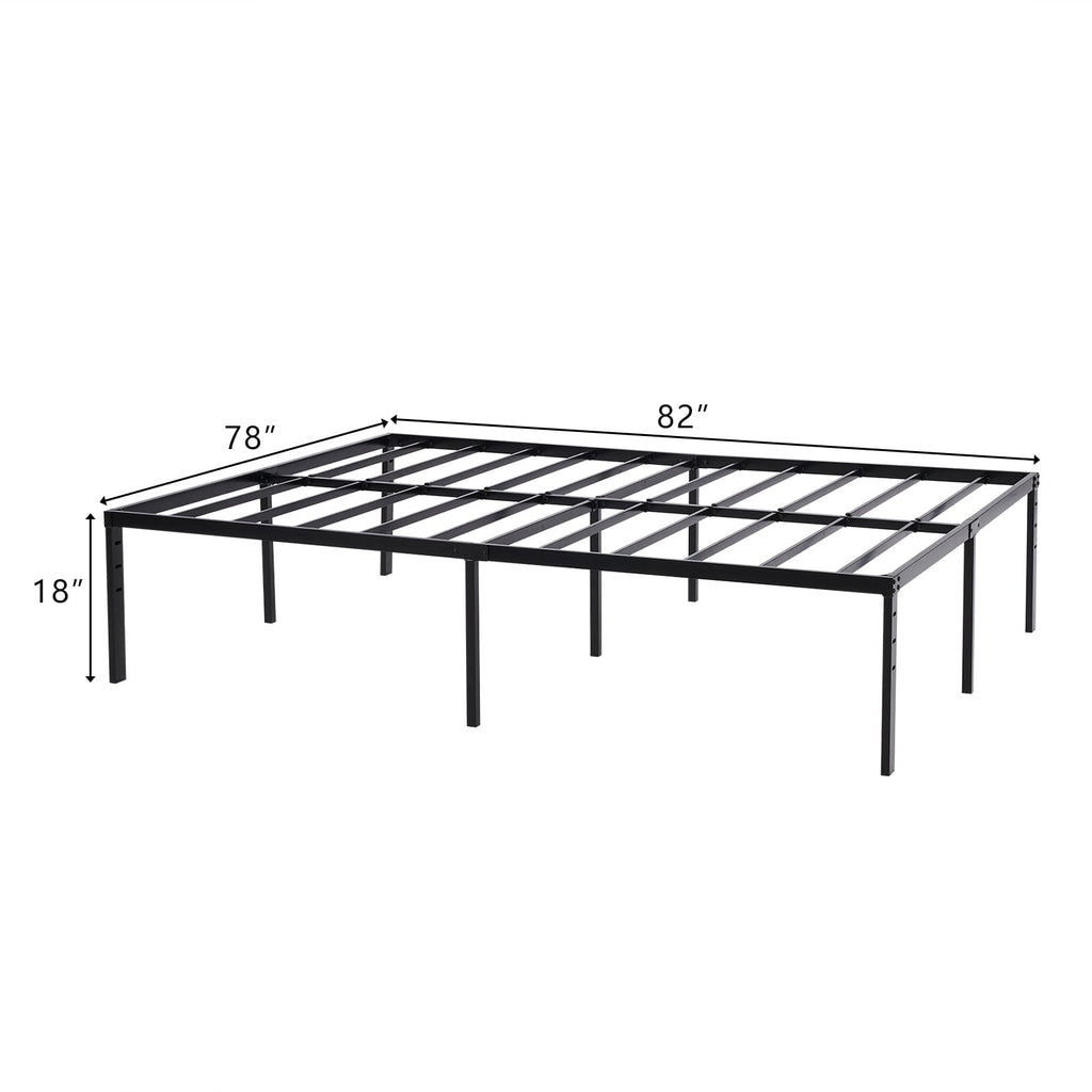 UBesGoo Metal Platform Bed Frame, 18 Inches High, King, Black