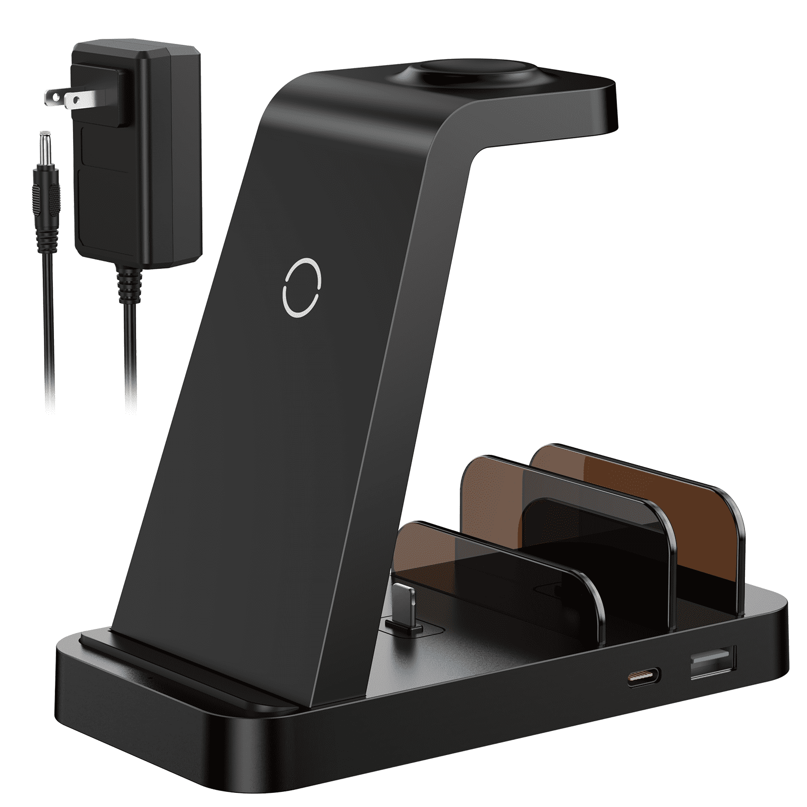 Wireless Charger for iPhone: Charging Station for Multiple Devices Apple - Fast Charging Dock for iPhone 14/13/12 X Pro Max/Tablets/iPad/Airpods, Wireless Watch Charger for iWatch Ultra (Black)