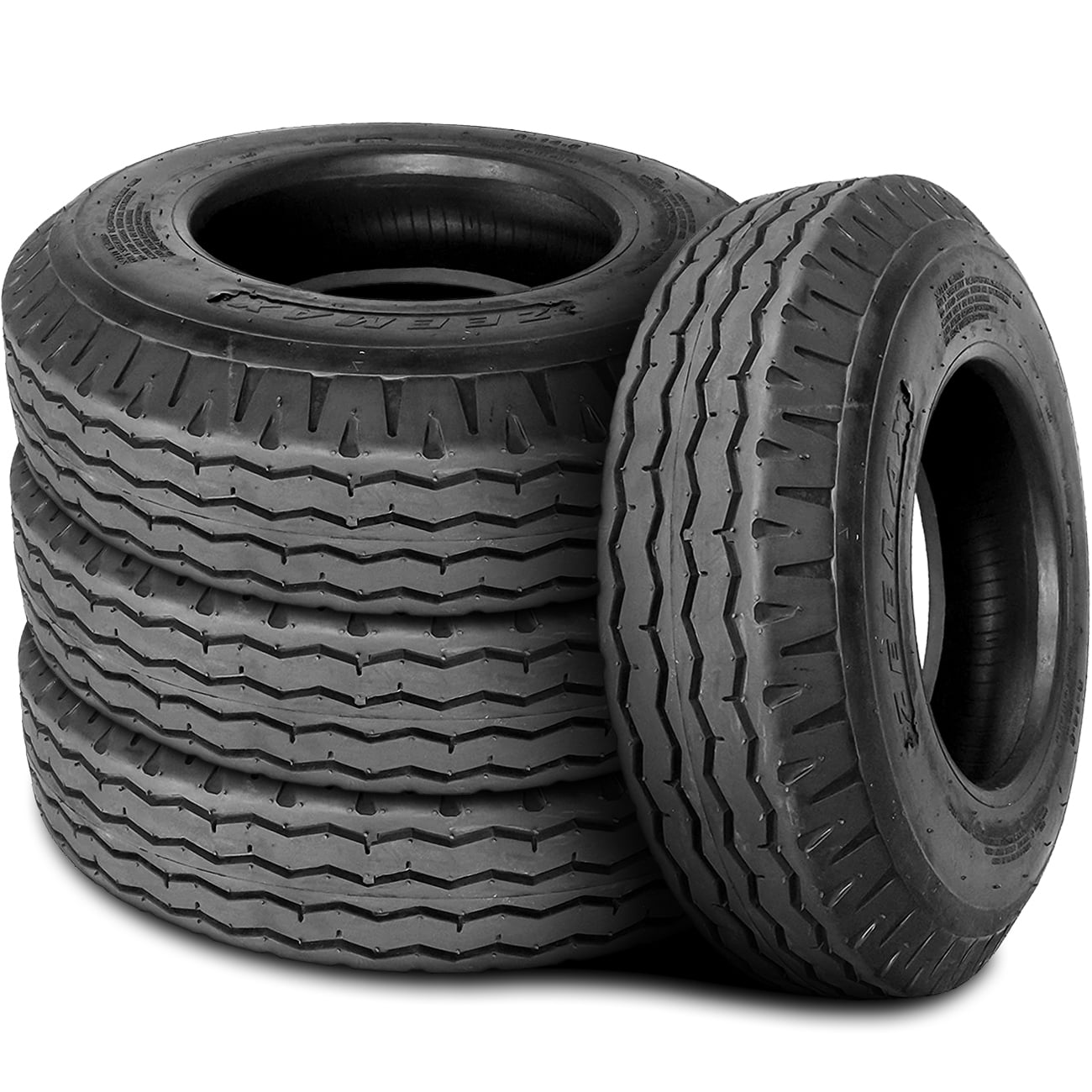 Pair of 2 (TWO) New Zeemax Highway ST 8-14.5 Load G (14 Ply) Heavy Duty Trailer Tires