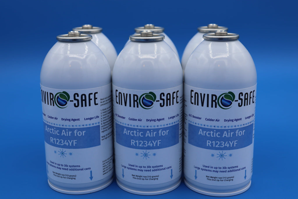 Arctic Air for R1234yf for Automotive Air Conditioning Systems, 6 Cans and Brass Hose, R-1234yf, R1234