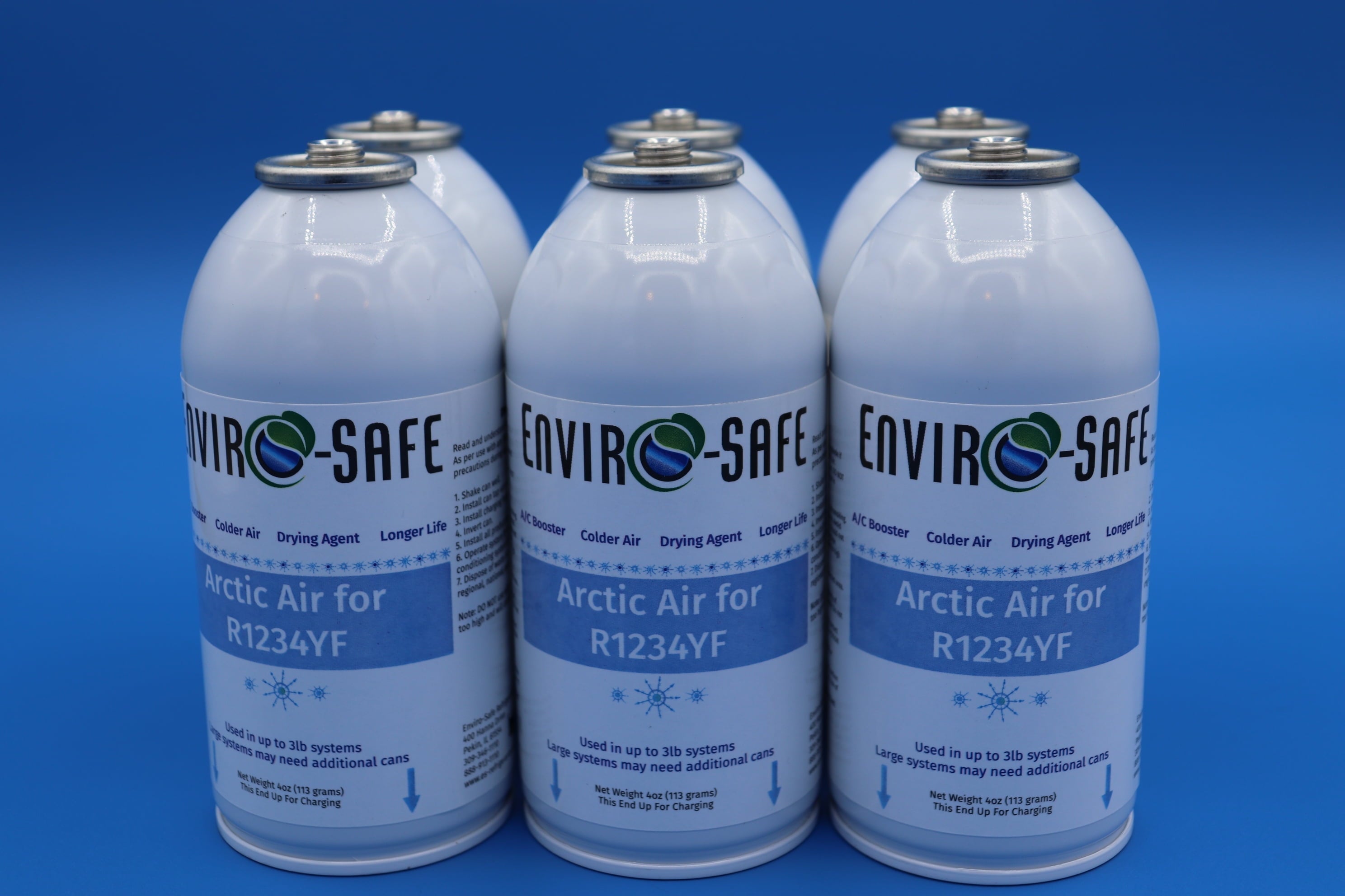 Arctic Air for R1234yf for Automotive Air Conditioning Systems, 6 Cans and Brass Hose, R-1234yf, R1234