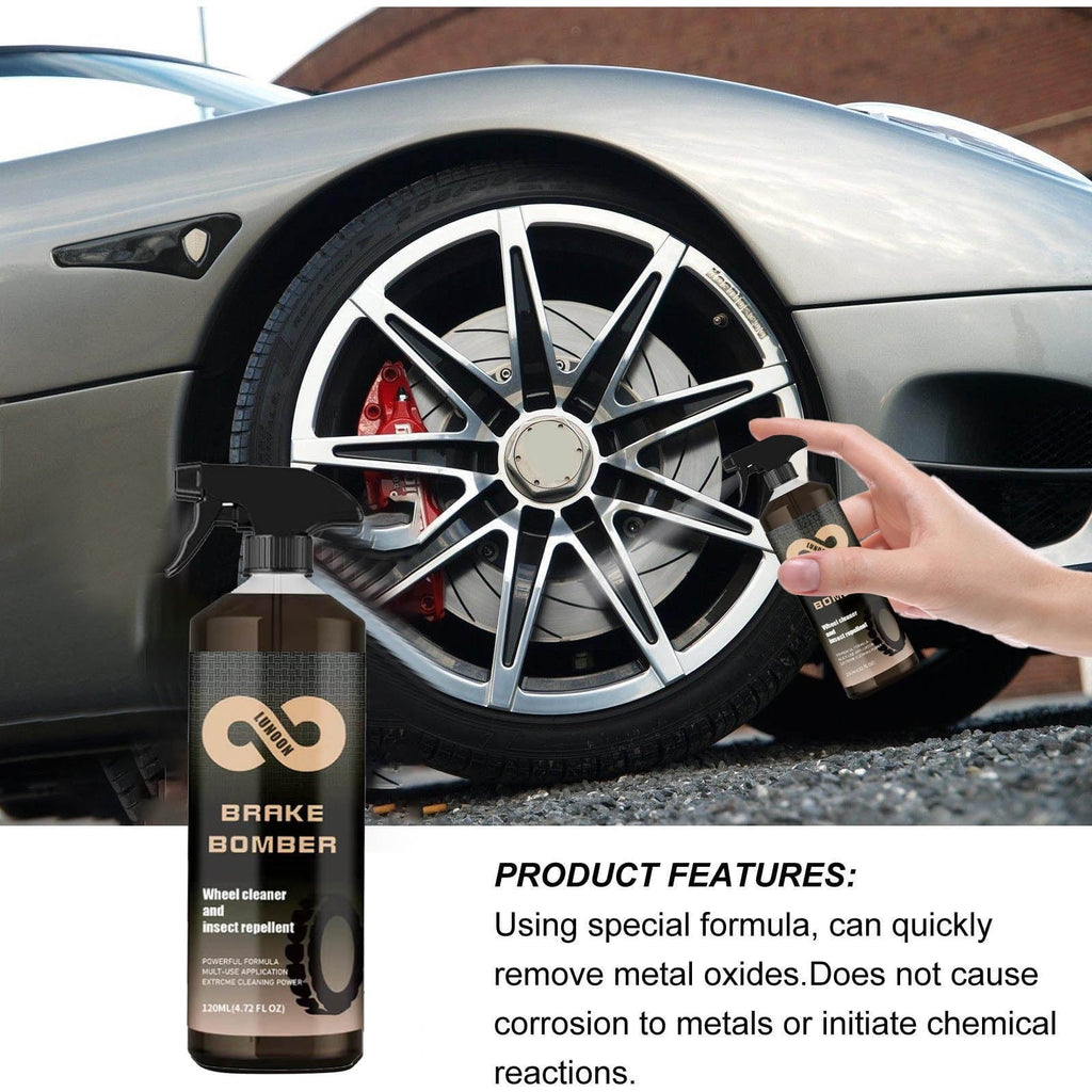 Brake Bomber Wheel Cleaner, Powerful Non-Acid Truck & Car Wheel Cleaner Spray and Bug Remover, Perfect for Cleaning Wheels and Tires, Safe on Alloy, Chrome, and Painted Wheels 120ML