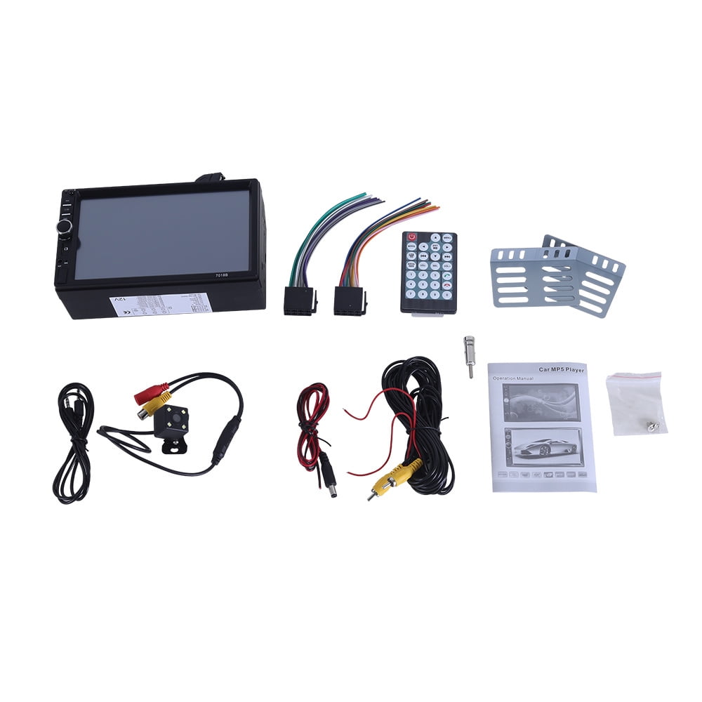 Car Stereo Touch Screen,7" Double Din Radio,Car Stereo with Bluetooth FM AUX USB SD Mirror Link Function,Backup Camera