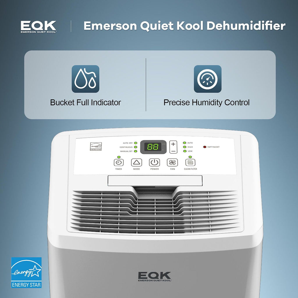 Emerson Quiet Kool 50 Pint Dehumidifier for Rooms Above 80% Humidity