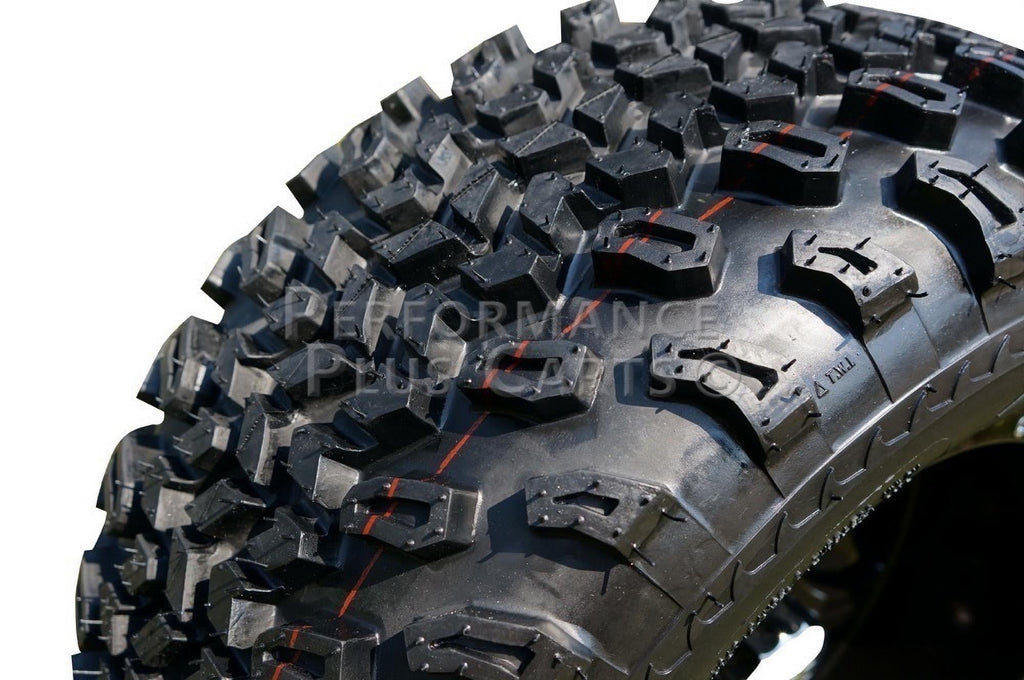12" Rally Black Golf Cart Wheels with 23" All Terrain Tires - Set of 4
