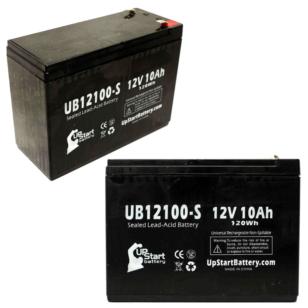 2 Pack 12V 10Ah Battery Replacement for Neuton Mowers CE5 Lawn Mower, Razor E300, MX350 Scooter - UB12100-S Sealed Lead Acid Battery (AGM, SLA)