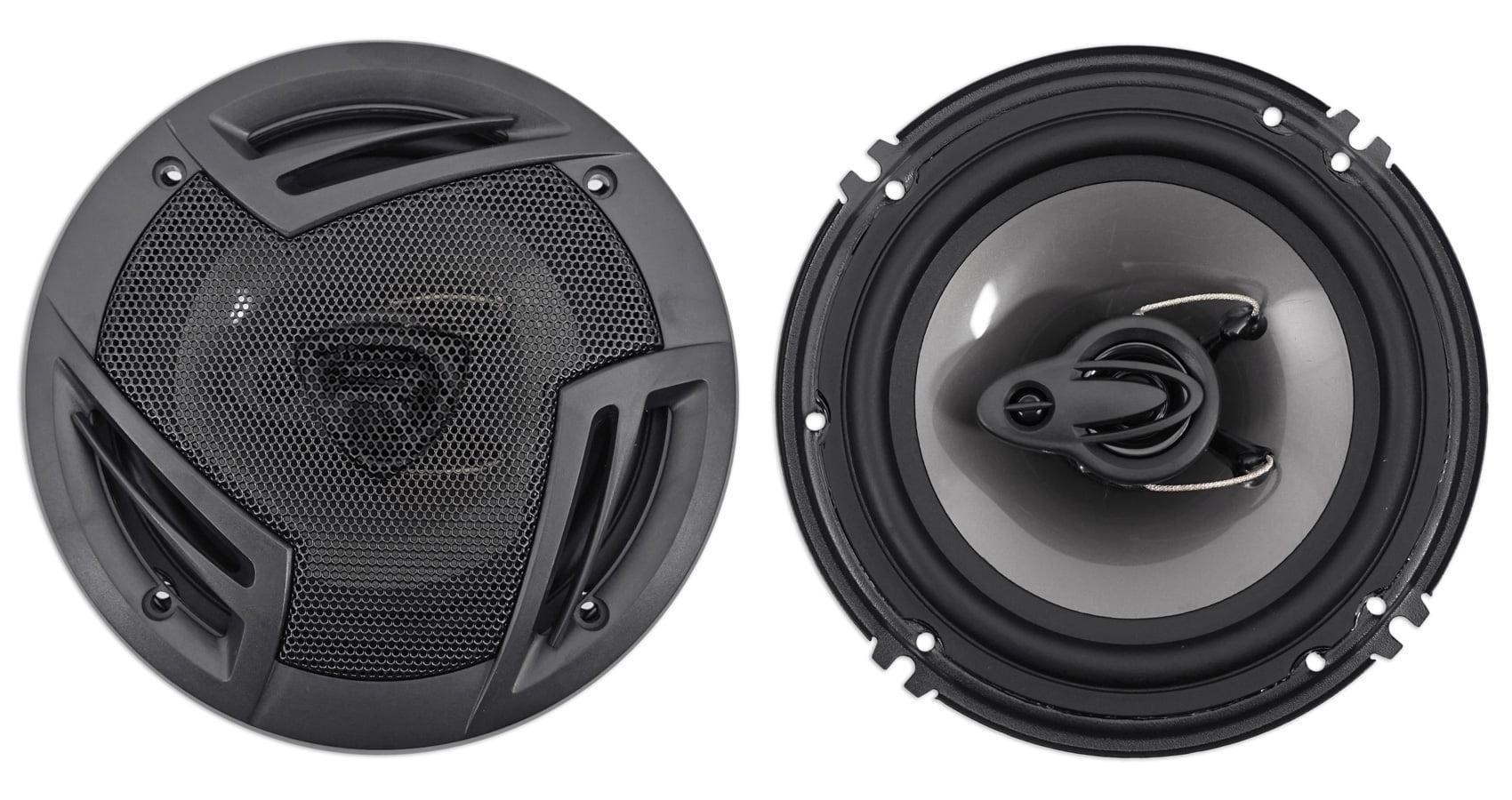 Pair Rockville RV65.2C 6.5" Component Speakers+6.5" Coaxial+4-Ch Amplifier+Wires