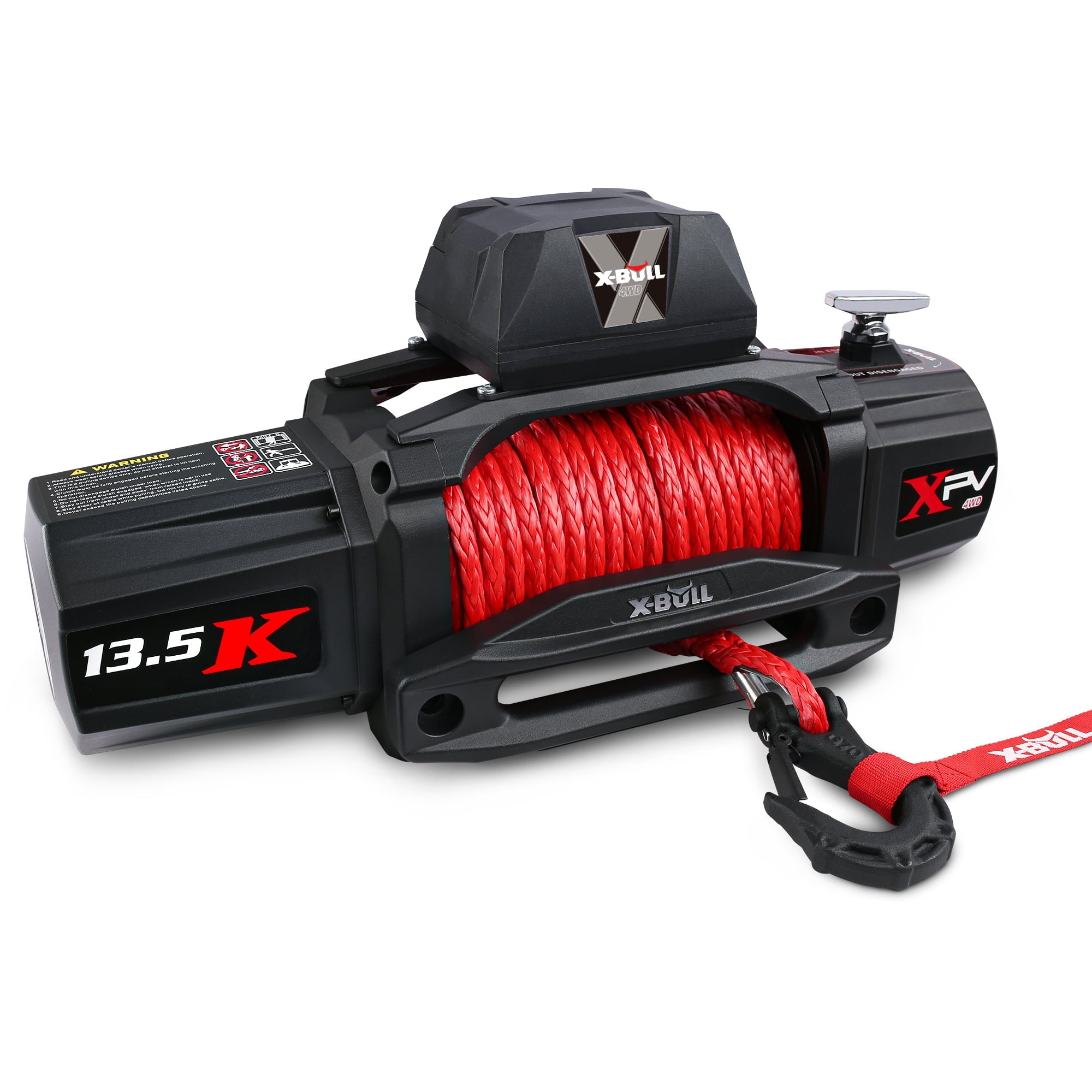 X-BULL Winch-13500 lb. Load Capacity Electric Winch Kit 12V Synthetic Rope,Waterproof IP67 Electric Winch with Hawse Fairlead, with Wireless Handheld Remote and Corded Control Recovery