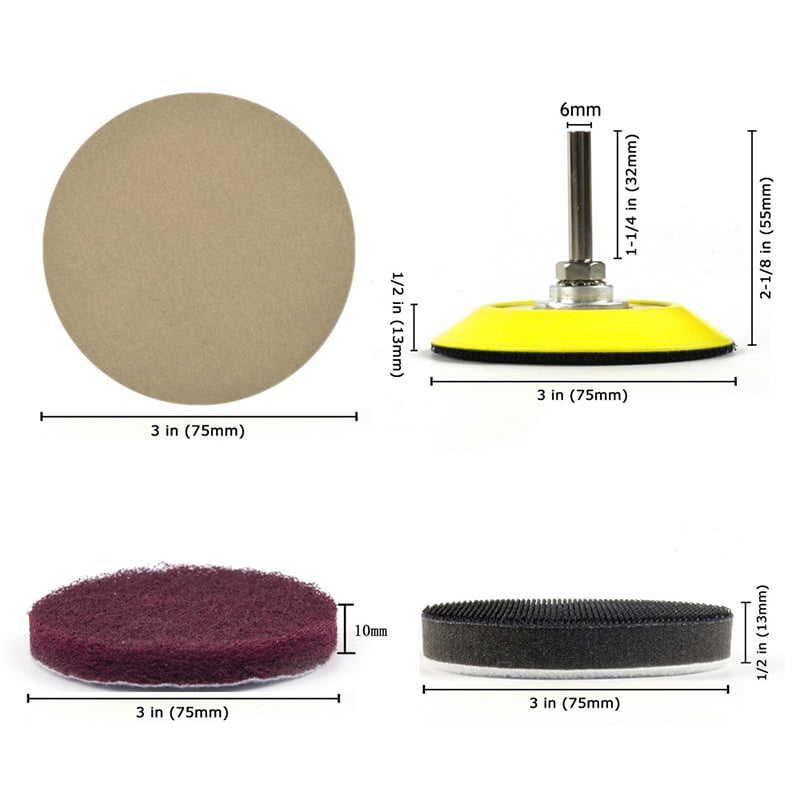 Automotive Polishing Set Headlight Repairing Kit Sandpaper 3inch Scouring Cloth