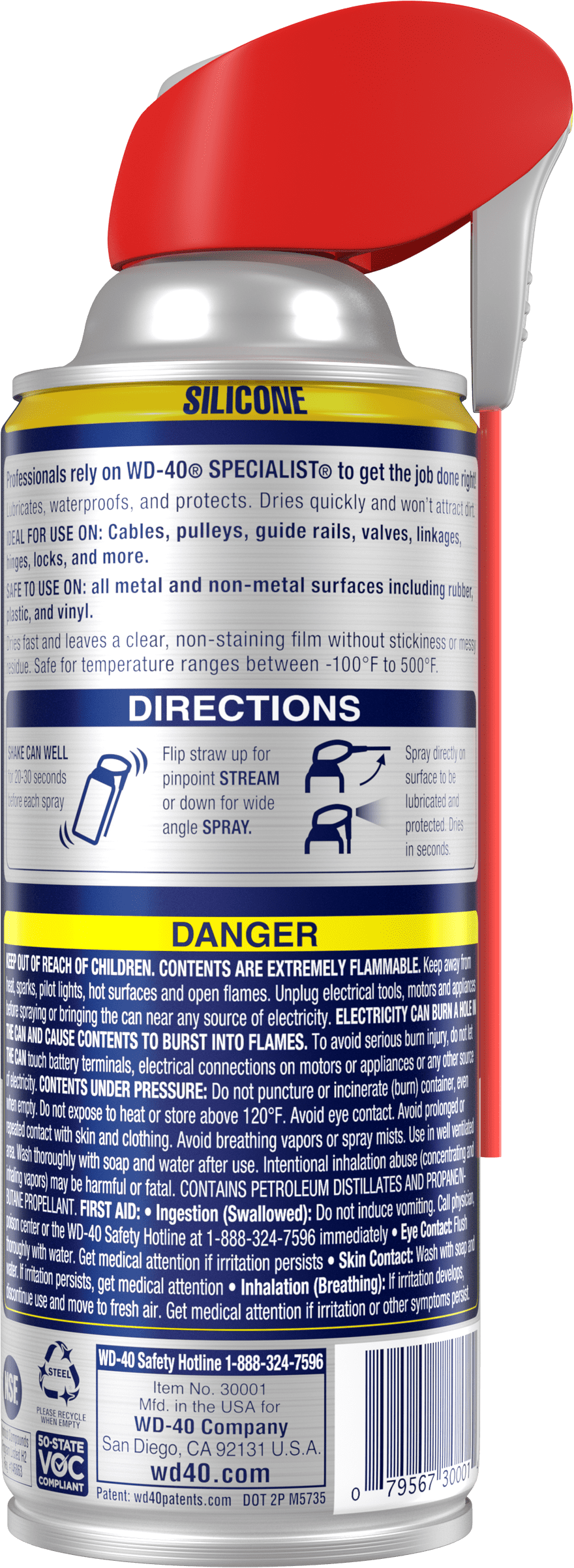 WD-40 Specialist Silicone Lubricant, 11-oz. Aerosol Can - 6 CA (780-300012)