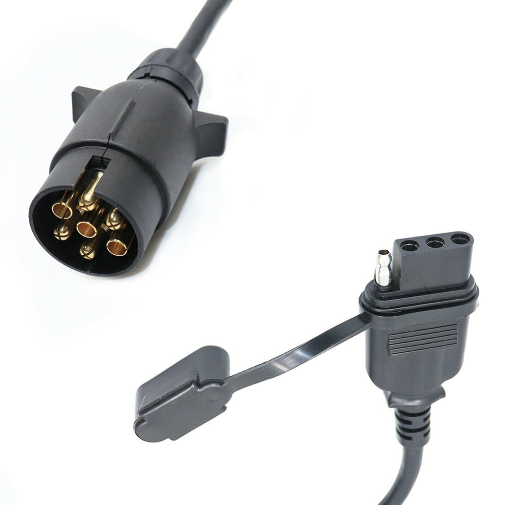 Trailer Light Converter European Round 7-Pin Connector to 4-Way Flat Pin Plug