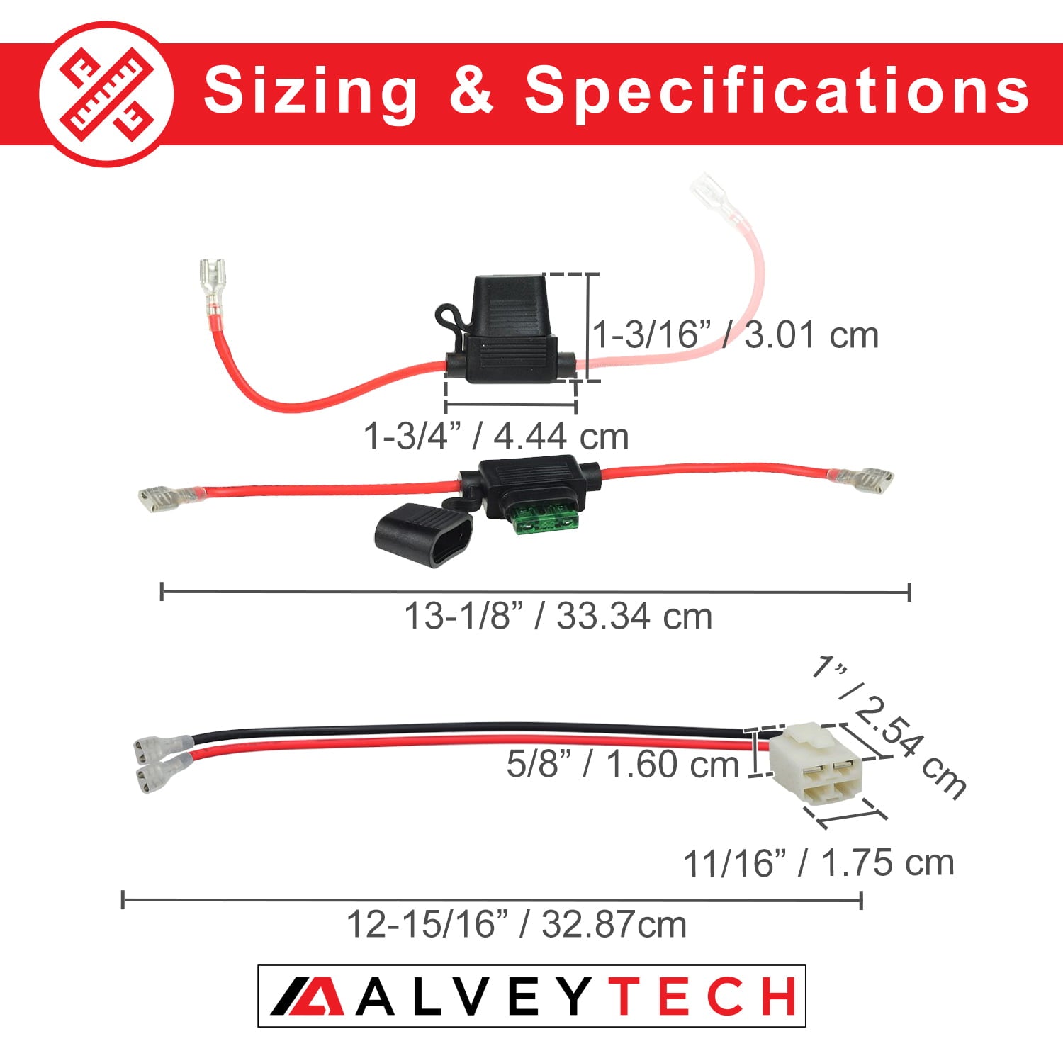 AlveyTech 24 Volt 9 Ah Battery Pack for Razor Dirt Quad with Wiring Harness - Replacement Batteries