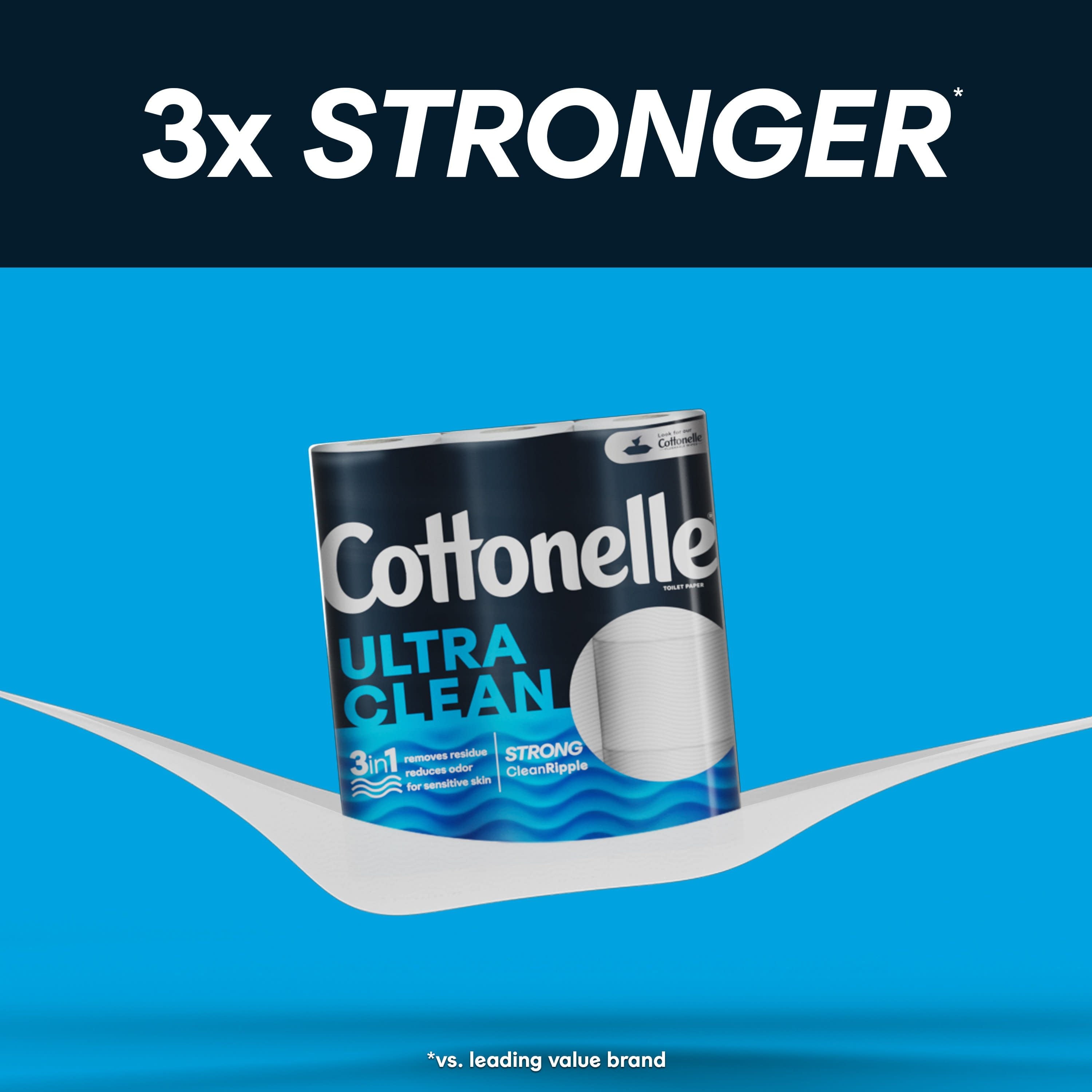 Cottonelle Ultra Clean Toilet Paper, 12 Mega Rolls, 312 Sheets per Roll (3,744 Total)