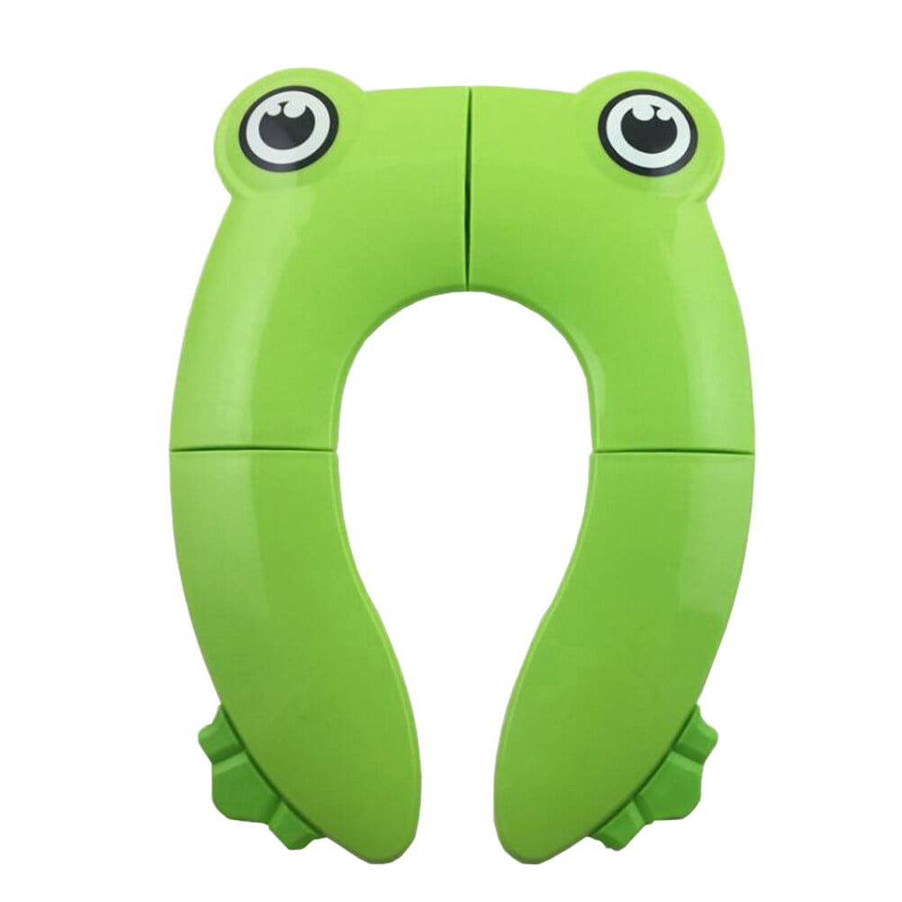 Baby toilet seat cover Foldable Potty Training Seat Baby Travel Toilet Seat Covers Liners with Carry Bag Upgrade Non Design Shaped(Green)