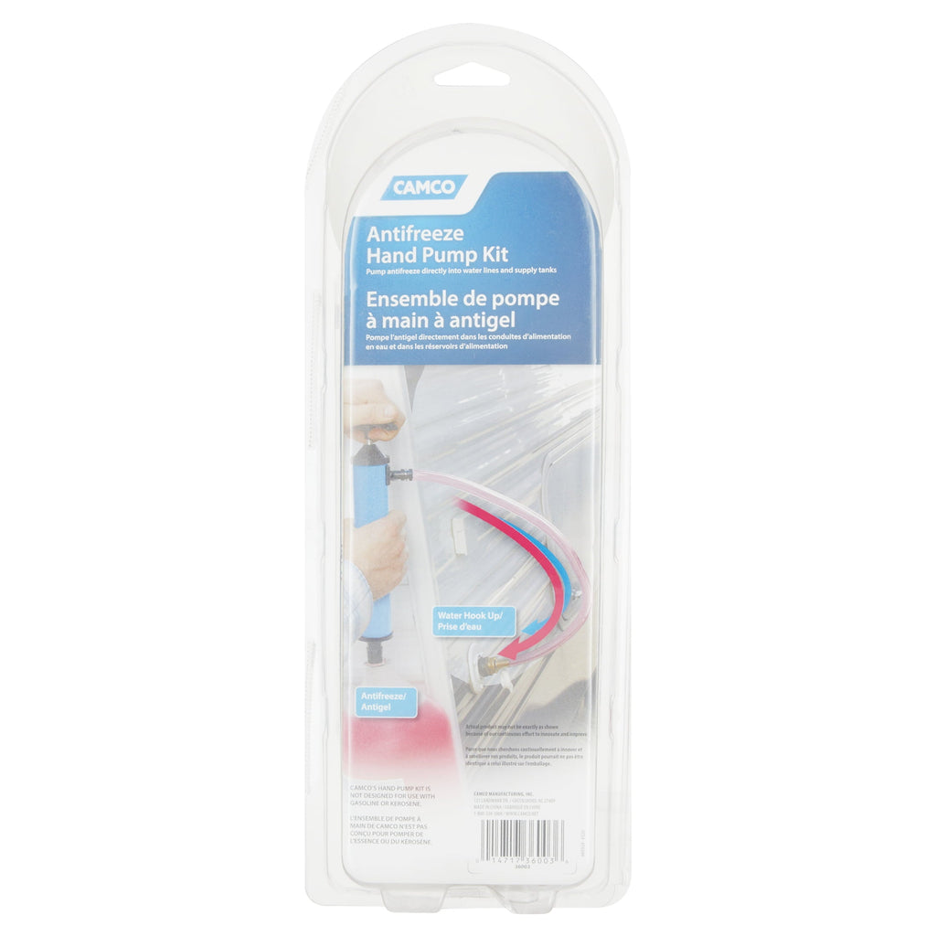 Camco RV Hand Pump Kit | Pump Antifreeze Directly into RV Waterlines and Supply Tanks | Blue (36003)