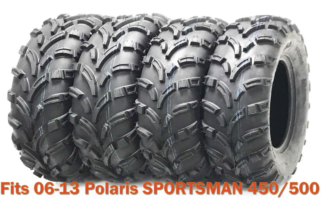 Set 4 WANDA ATV tires 25x8-12 & 25x11-12 for 06-13 Polaris SPORTSMAN 450/500