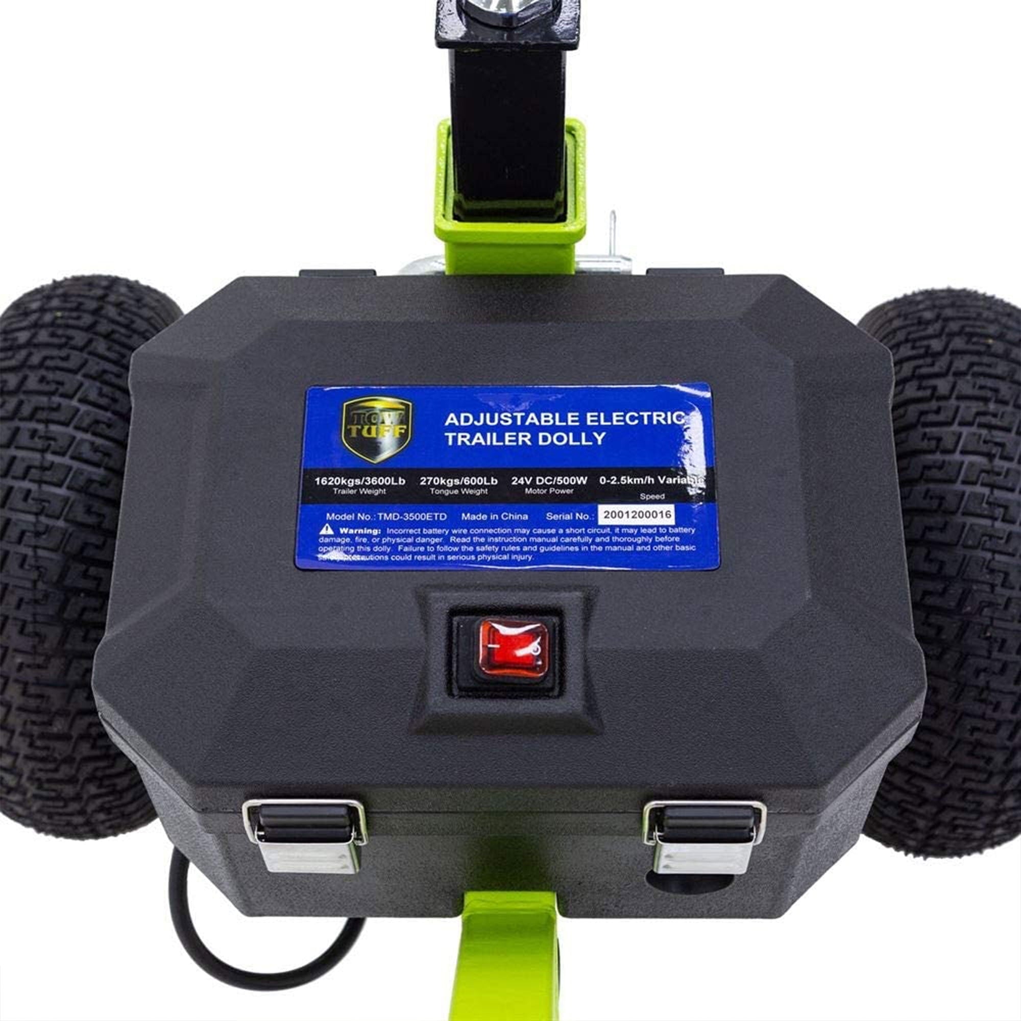 Tow Tuff TMD-35ETD8 Adjustable 3500 Pound Capacity Electric Trailer Dolly