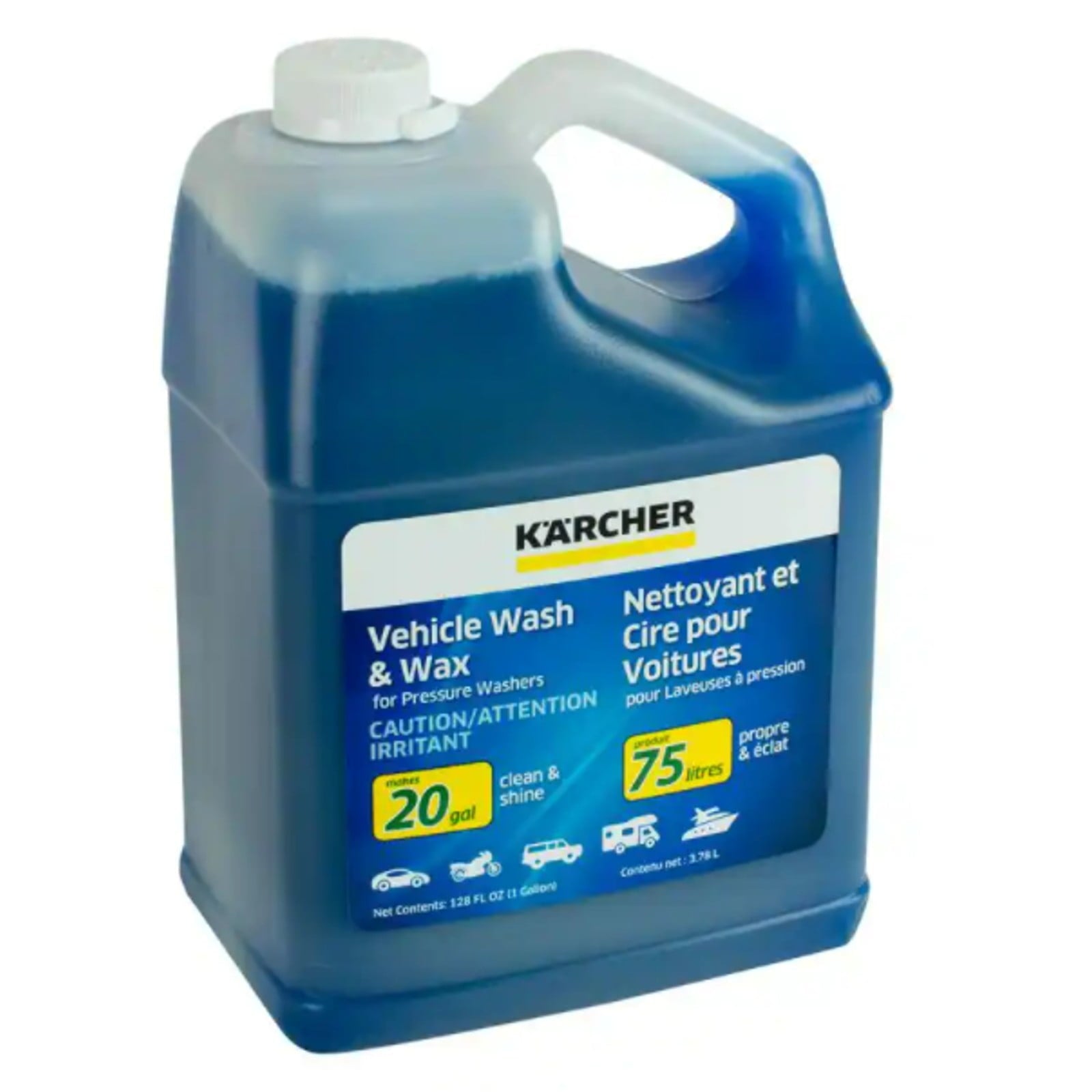 Kärcher Vehicle Car Wash & Wax Cleaning Soap Detergent for Pressure Washers - 1 Gallon - New