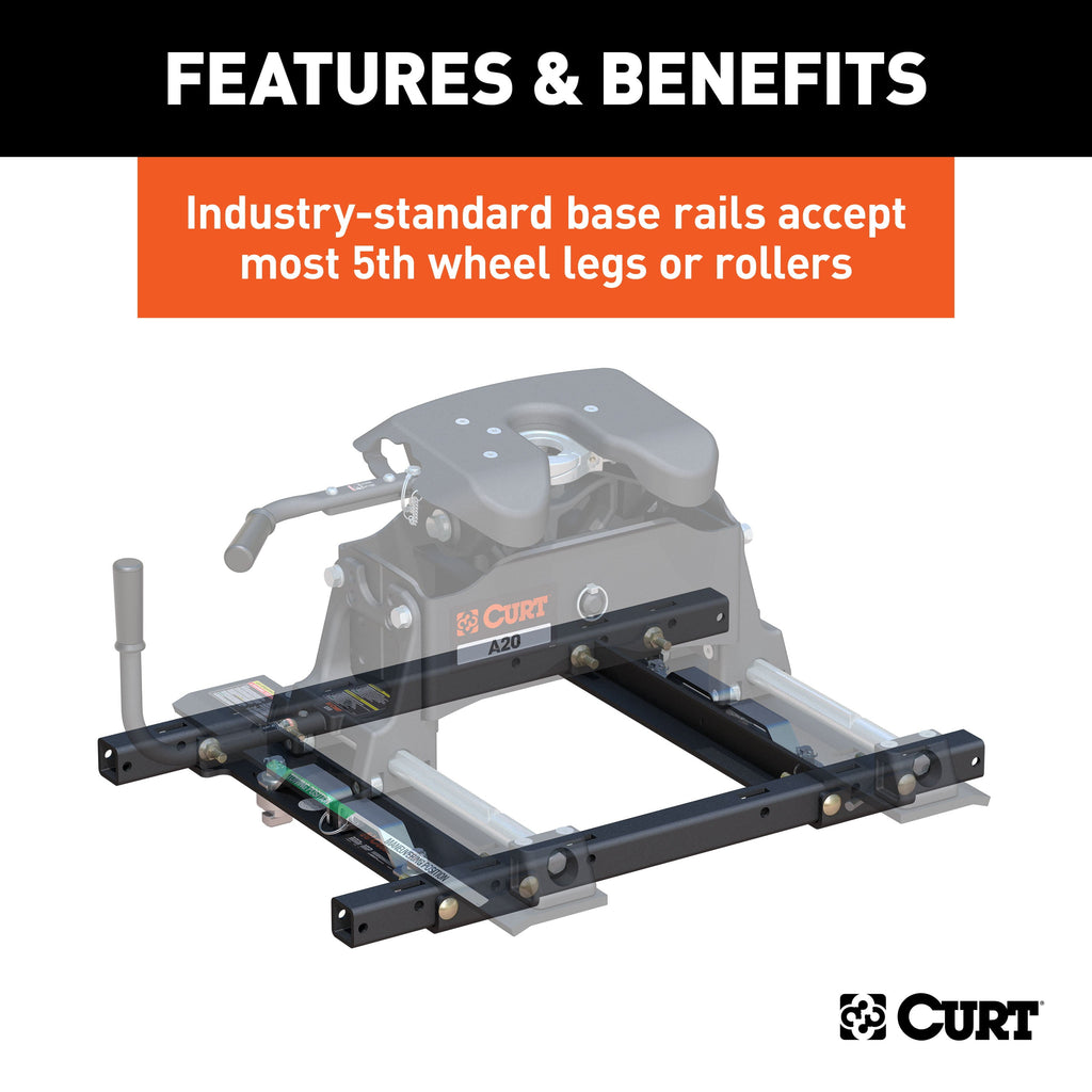 CURT 16027 Replacement Silverado, Sierra 2500, 3500, Ford F250, F350 Puck System 5th Wheel Adapter with Standard Rails, 25,000 lbs Fits select: 2020-2024 CHEVROLET SILVERADO, 2020-2024 GMC SIERRA