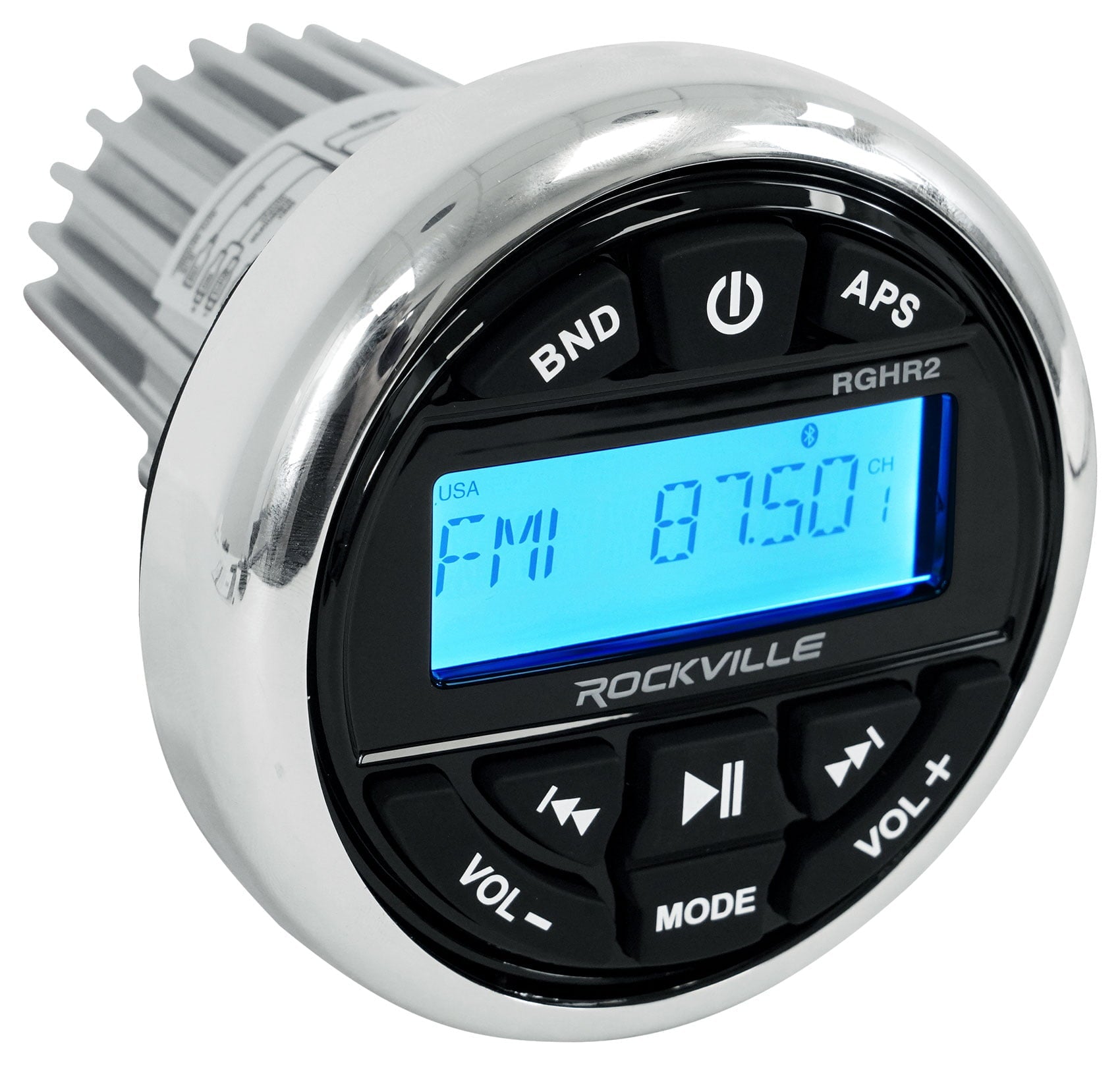 Rockville RGHR2 Marine Bluetooth Receiver+Remote+(4) 8" Wakeboards+Amplifier+Kit