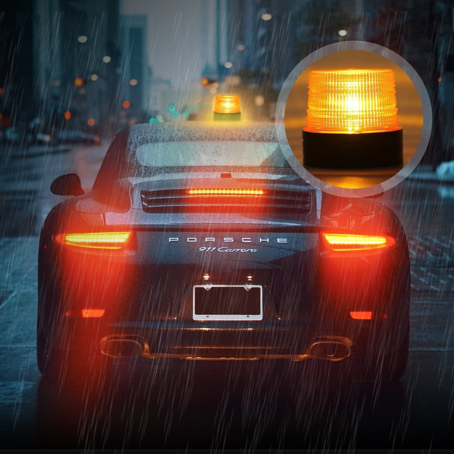 Rechargeable Led Strobe Light, Antom Amber Emergency Magnetic Flashing Warning Beacon for Vehicle