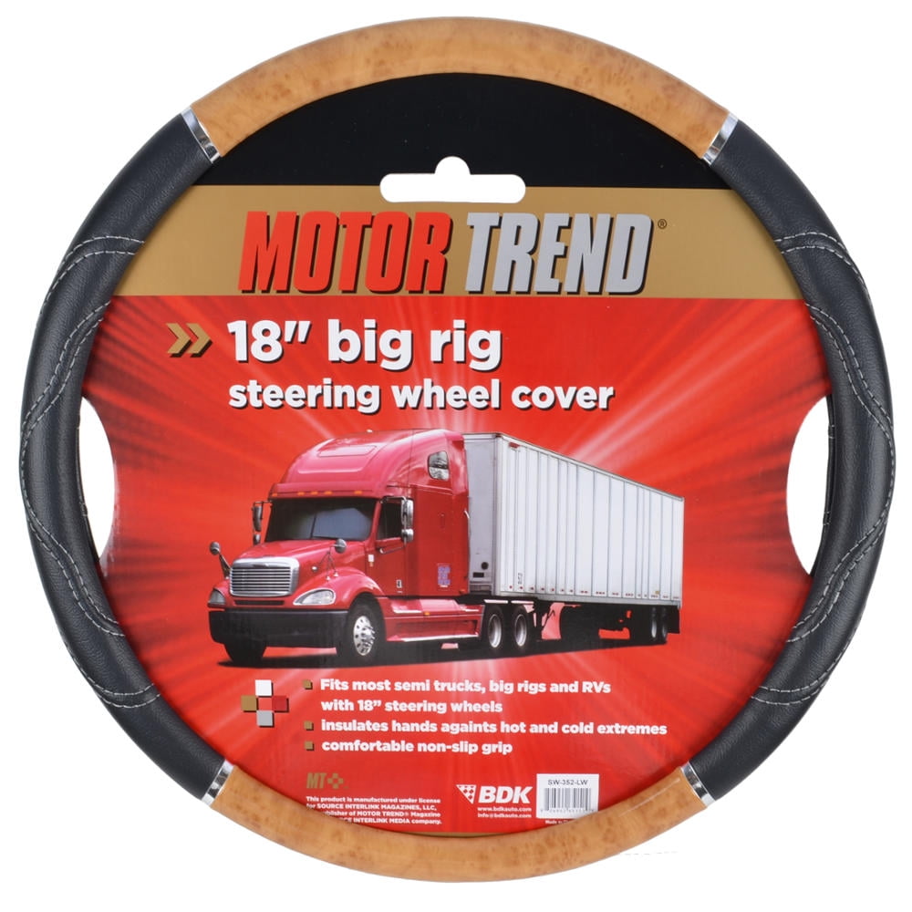 Motor Trend Premium 18" Inch Heavy-Duty Truck Wooden Steering Wheel Covers, Automotive Accessories