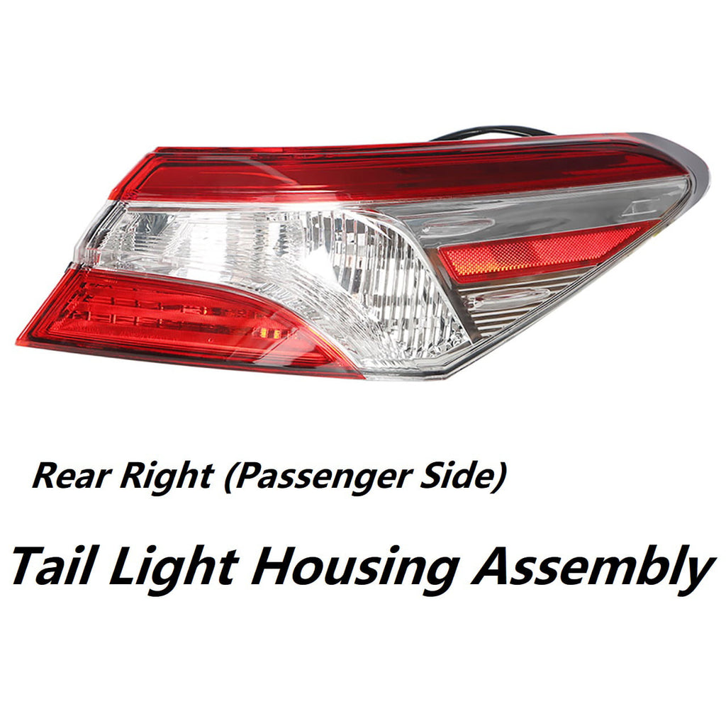 Rear Tail Light Lamp Housing Assembly Fit for 2018 2019 2020 Toyota Camry, Rear Right (Passenger Side)