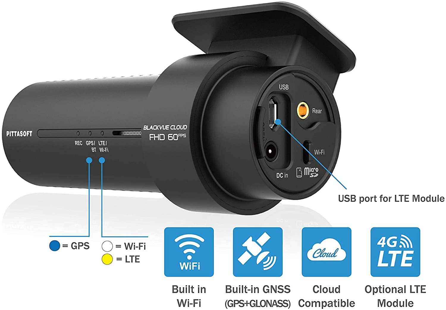 Blackvue DR750X-2CH-32GB - Dual Full HD 1080p (Front @60fps/Rear @30fps), Dual Sony STARVISTM CMOS Sensor, 139  Wide View angle