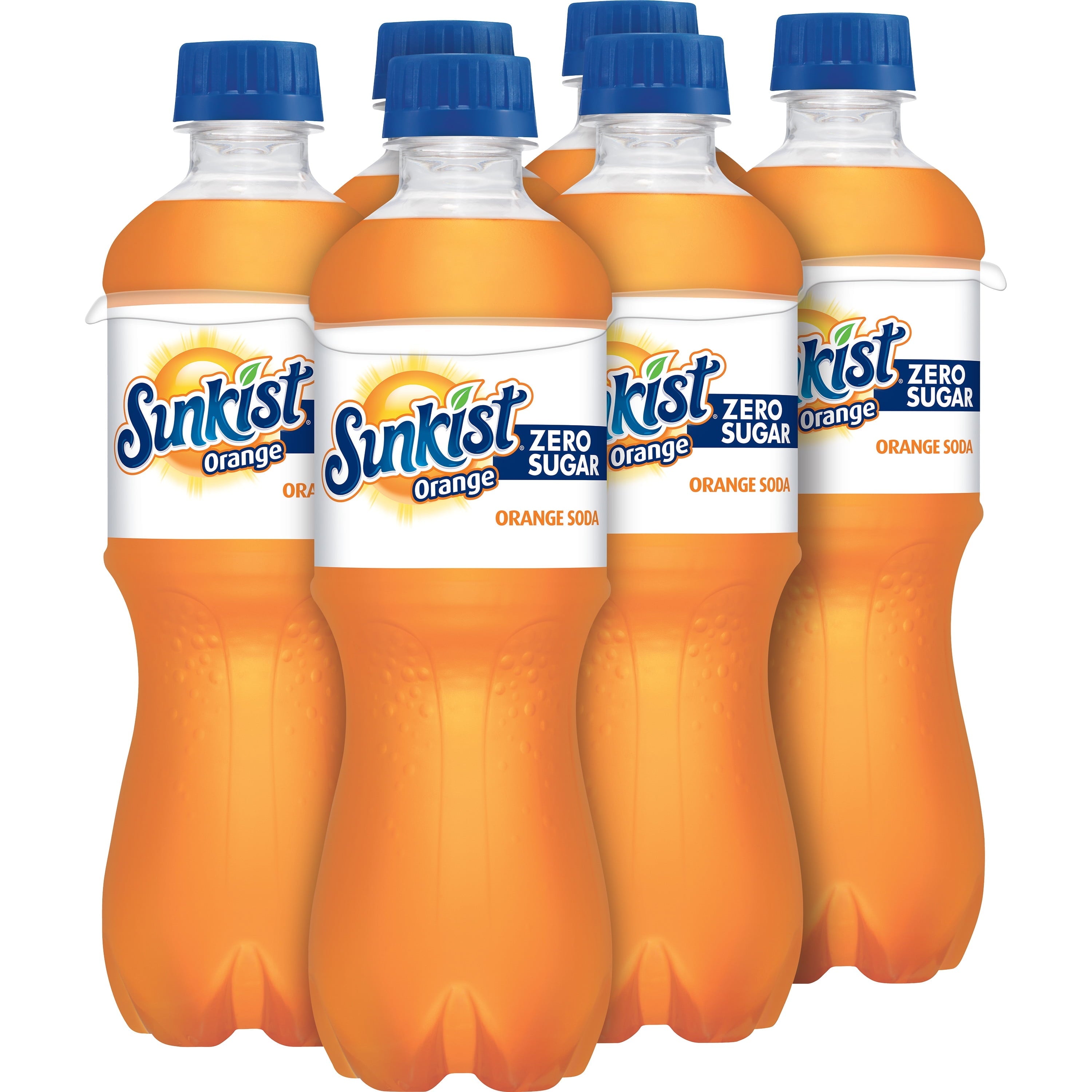 Sunkist Zero Sugar Orange Soda, .5 L bottles, 6 pack