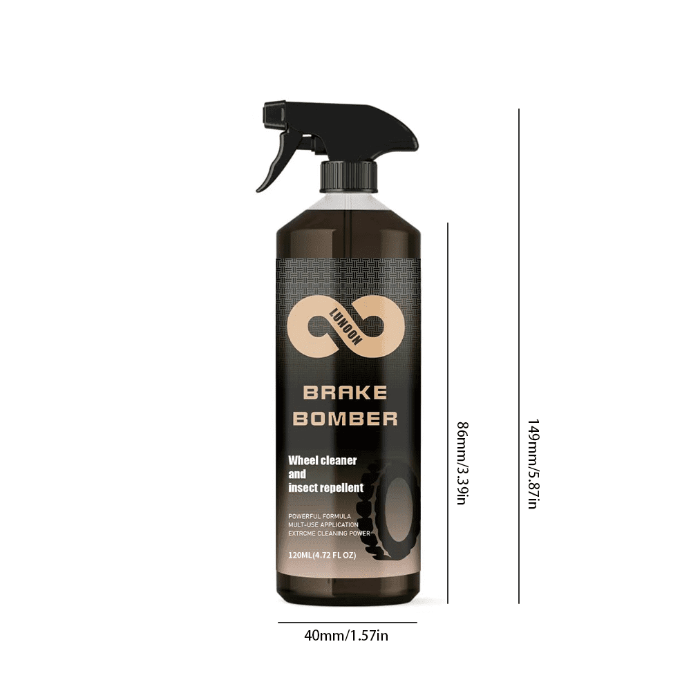 Brake Bomber Wheel Cleaner, Powerful Non-Acid Truck & Car Wheel Cleaner Spray and Bug Remover, Perfect for Cleaning Wheels and Tires, Safe on Alloy, Chrome, and Painted Wheels 120ML