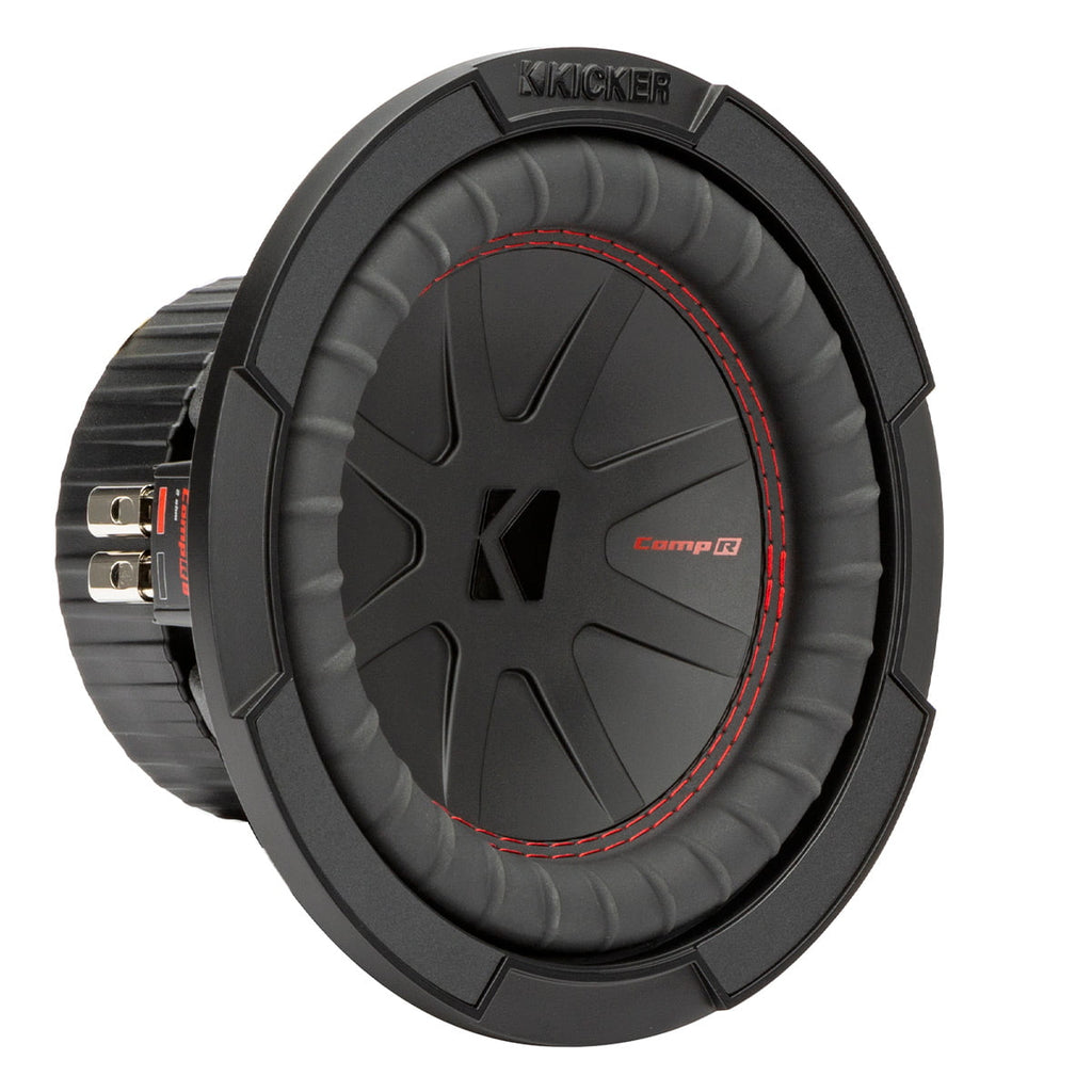 KICKER CompR 8 Inch 2 Ohm DVC 600W Peak Power Car Audio Subwoofer, Black