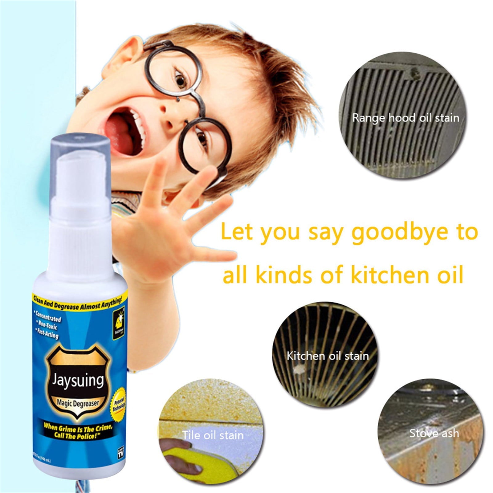 Household Cleaners,Magic Degreaser And Cleaner Spray Multi-Purpose Kitchen Grease Cleaner 30/100ml Jaysuing Multipurpose Kitchen Cleaner 30ml