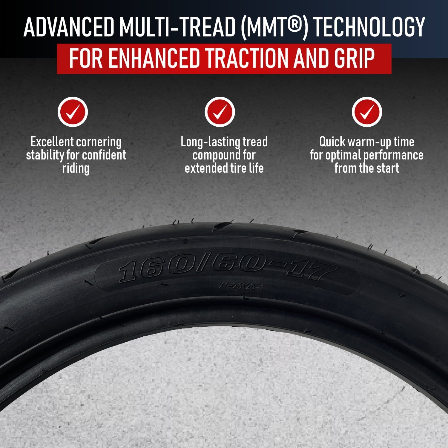 160/60-17 MMT® S1-XX Rear Motorcycle Tire 160/60ZR17 69W (DOT 2123)