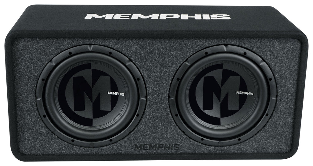 Memphis Audio PRXE12D2 1200w Dual 12" Subwoofers+Enclosure Box+Amplifier+Amp Kit