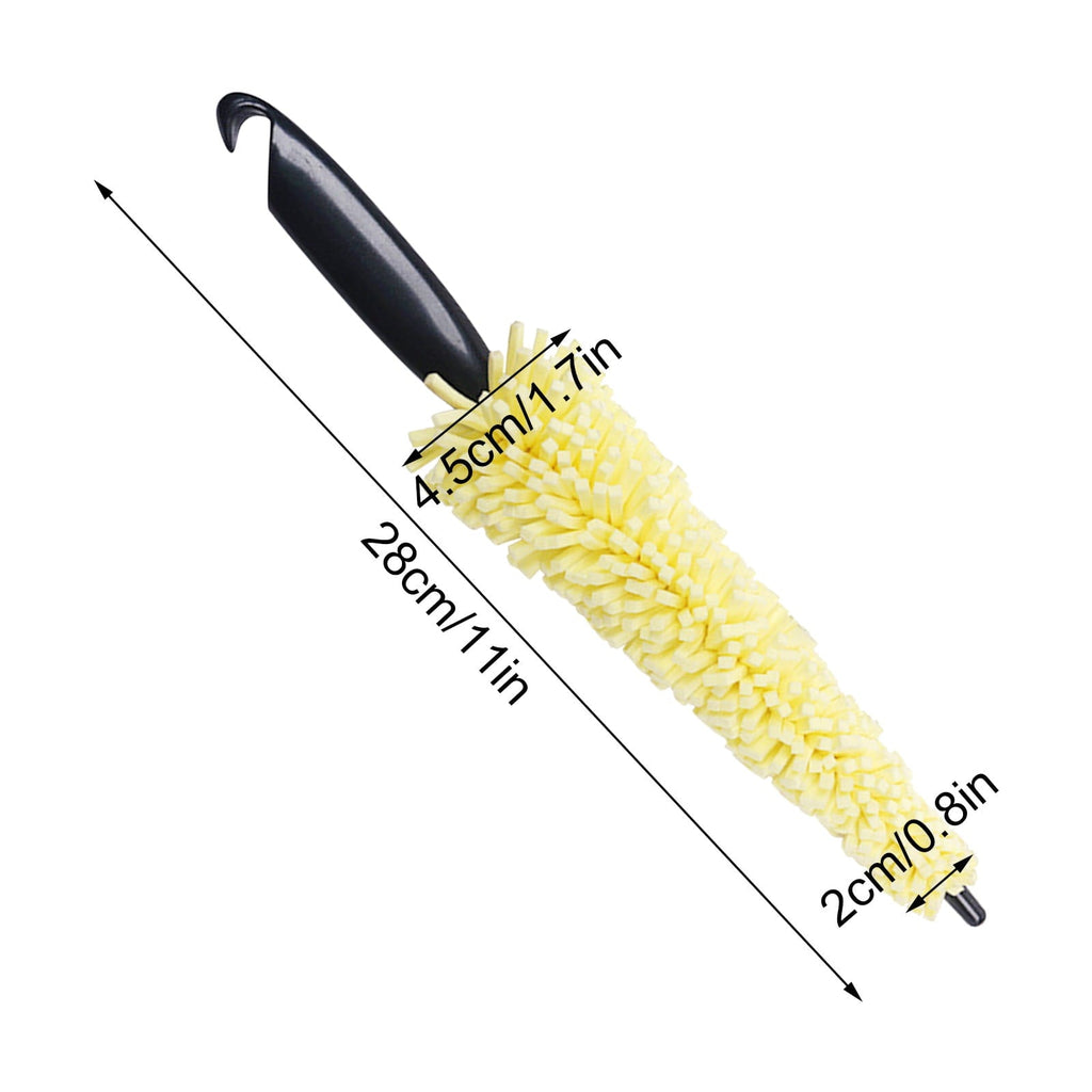 Fnochy Car Essential Microfiber Wheel And Rim Brush For Car Trunk Motorcycle Bike Car Tire Engine Wash Tool Detail Cleaner