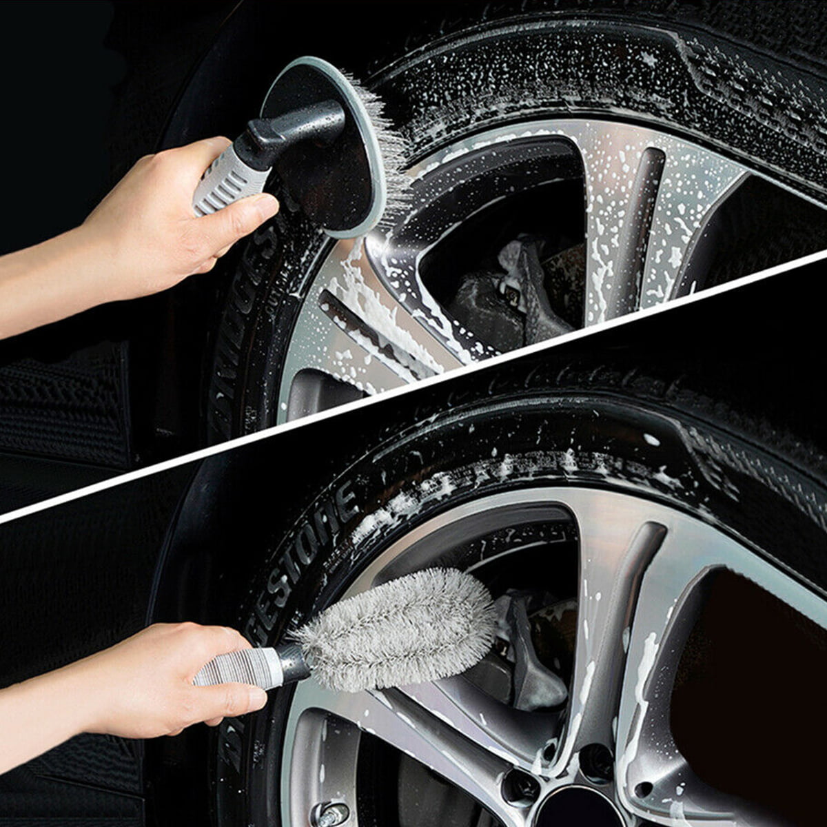 Dznils 12Pcs Car Wash Tool Cleaning Kit Auto Care Car Wash Cleaning Tools Kit for Cleaning Wheels Interior Exterior Seat