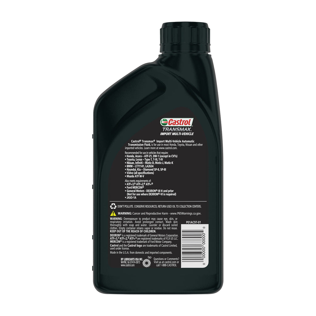 Castrol Transmax Import Multi-Vehicle Automatic Transmission Fluid, 1 Quart